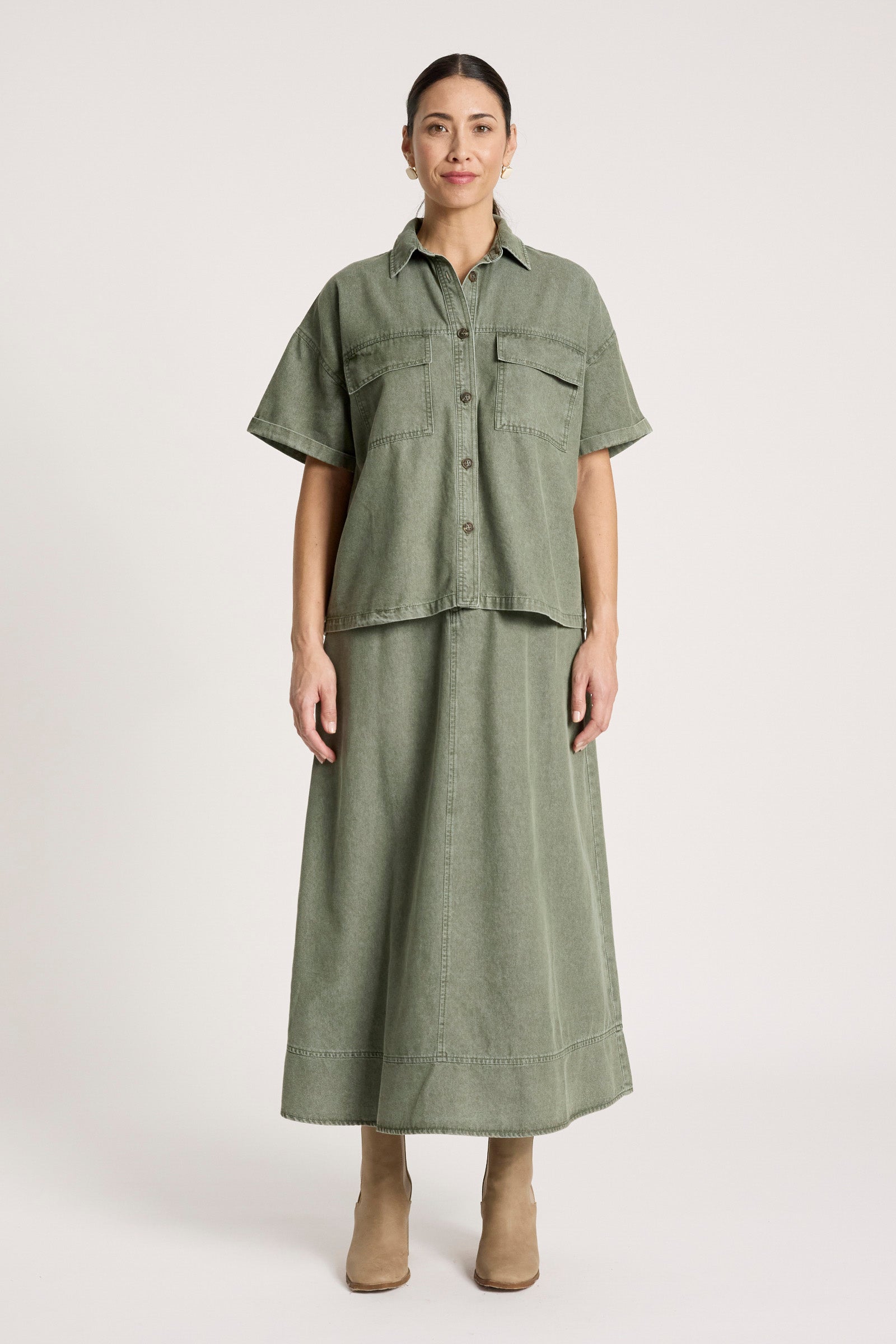 Bodhi Denim Shirt - Olive