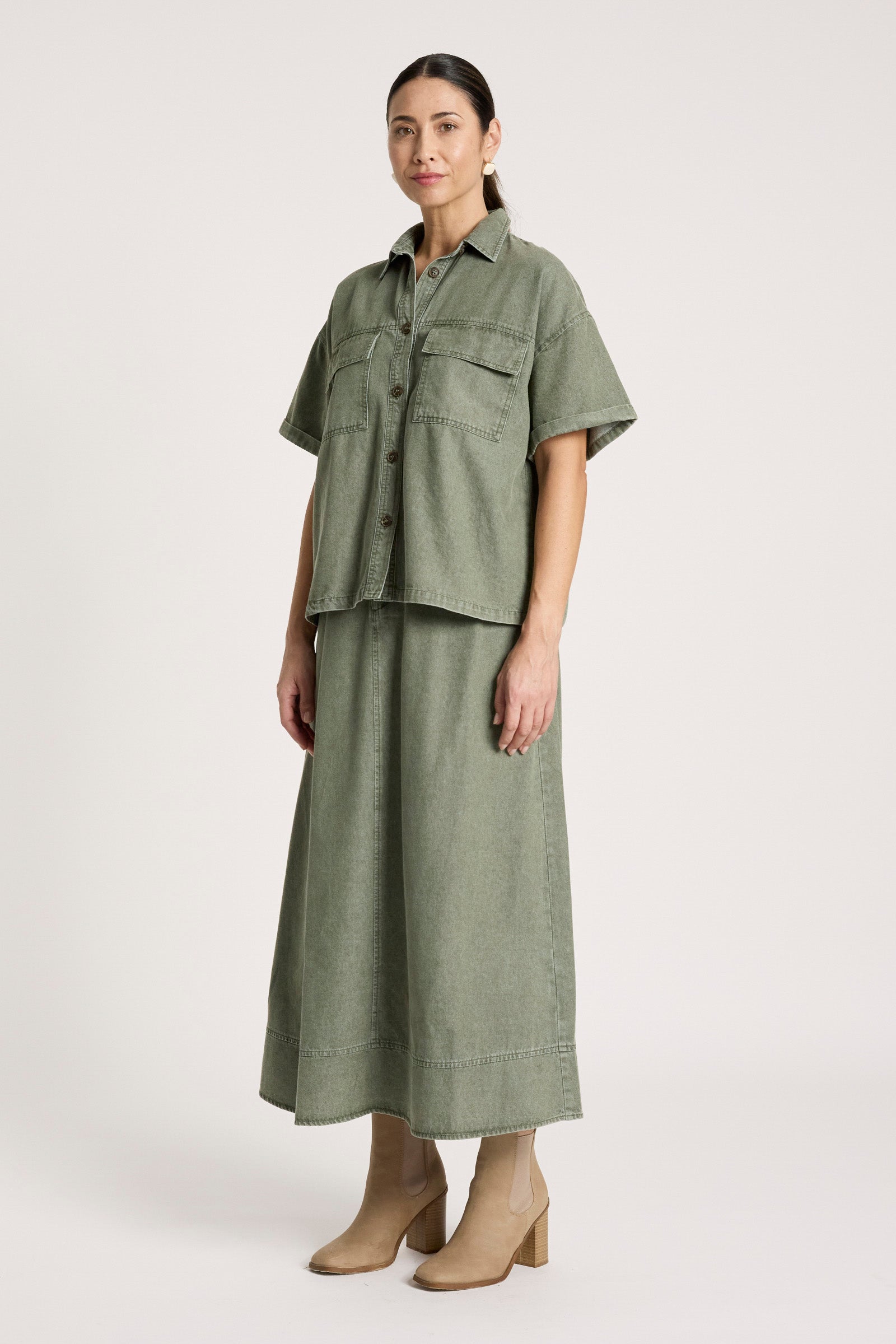 Bodhi Denim Shirt - Olive