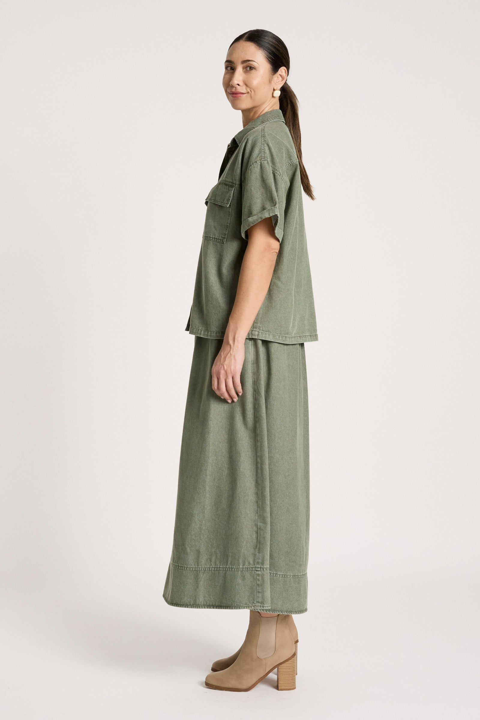 Bodhi Denim Shirt - Olive