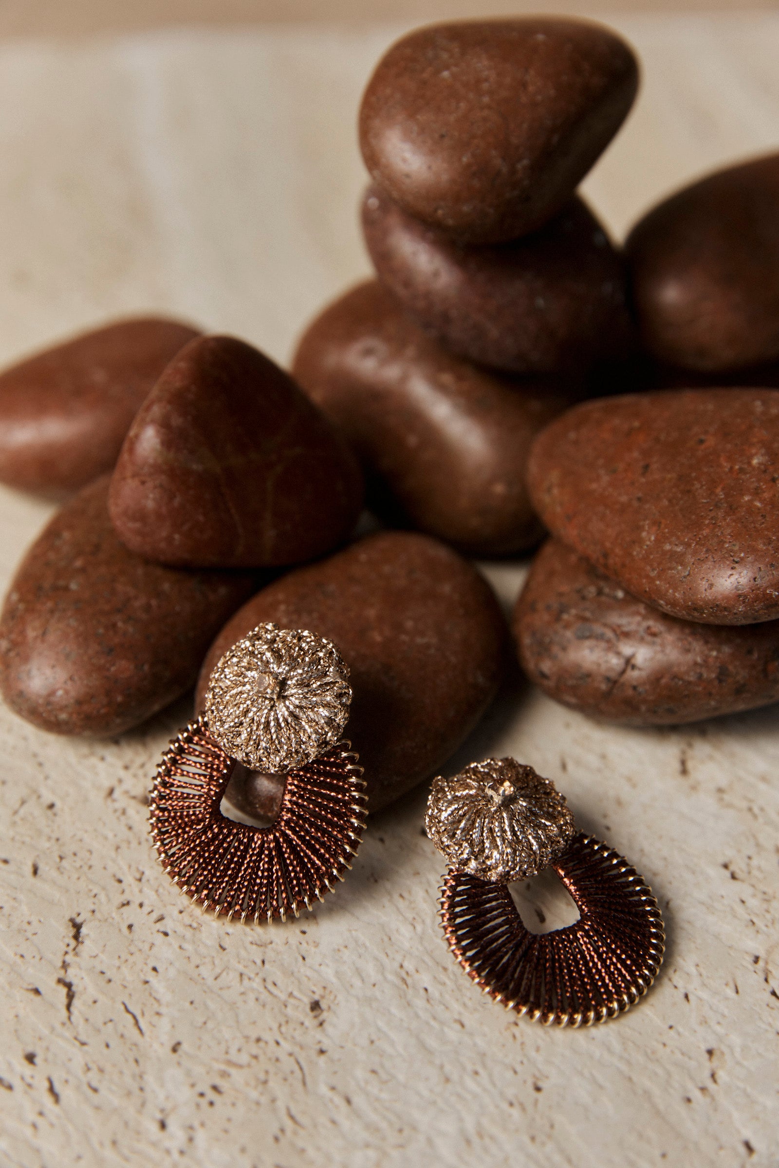 Berber Woven Earring - Gold Flora