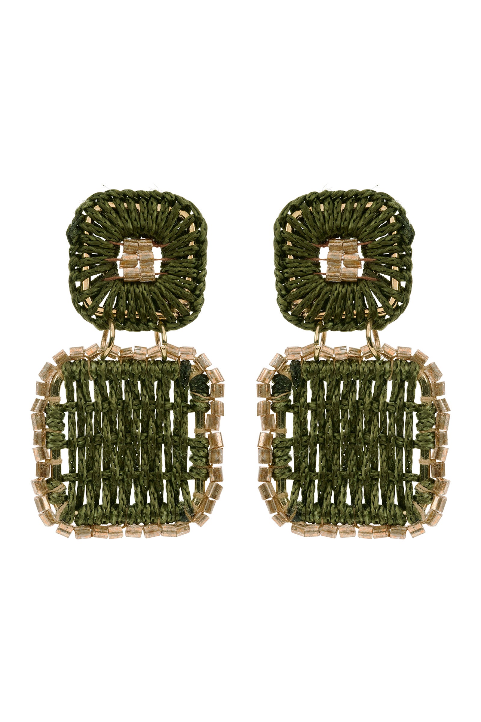 Berber Drop Earring - Olive Square