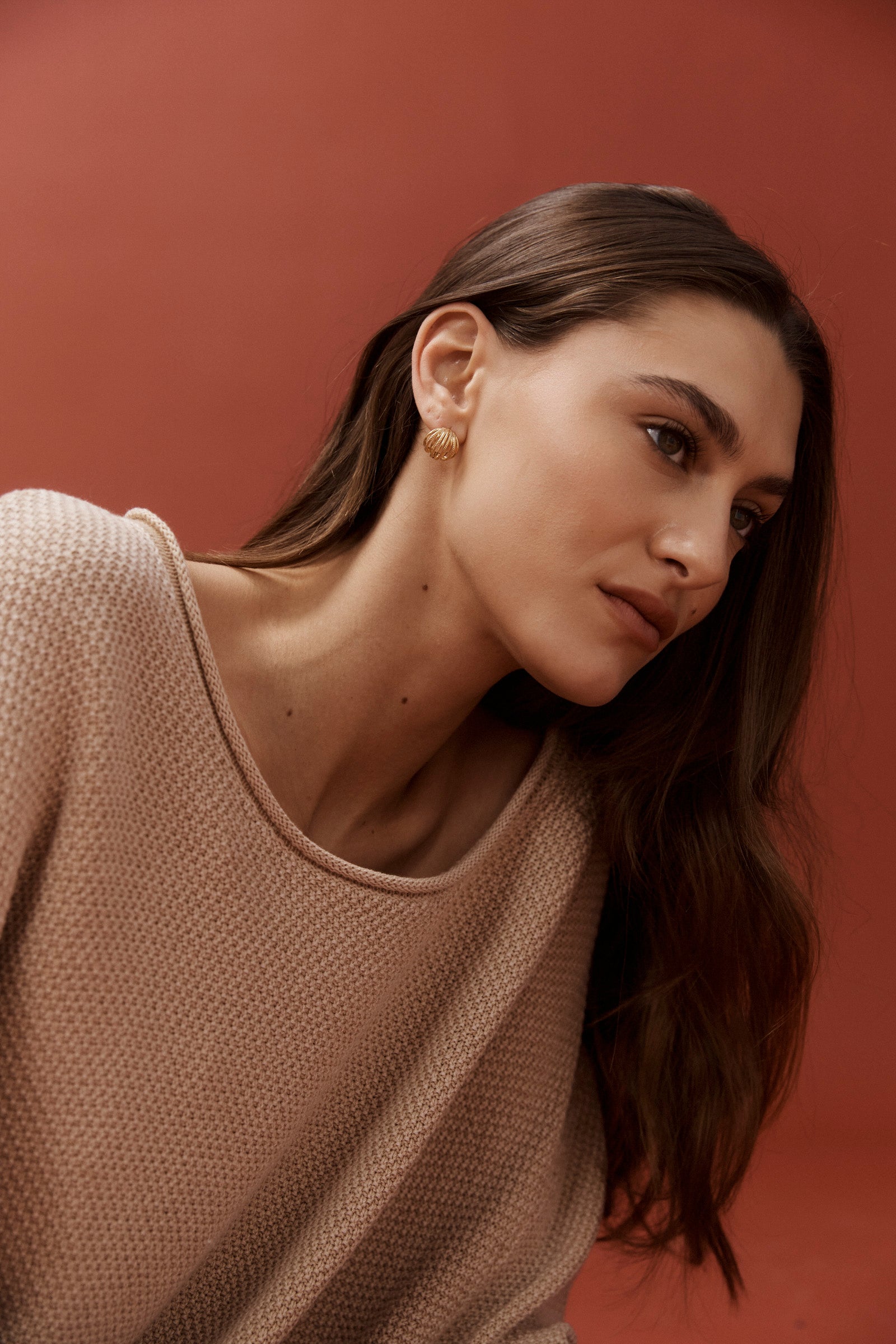 Roma Earring - Gold Curve