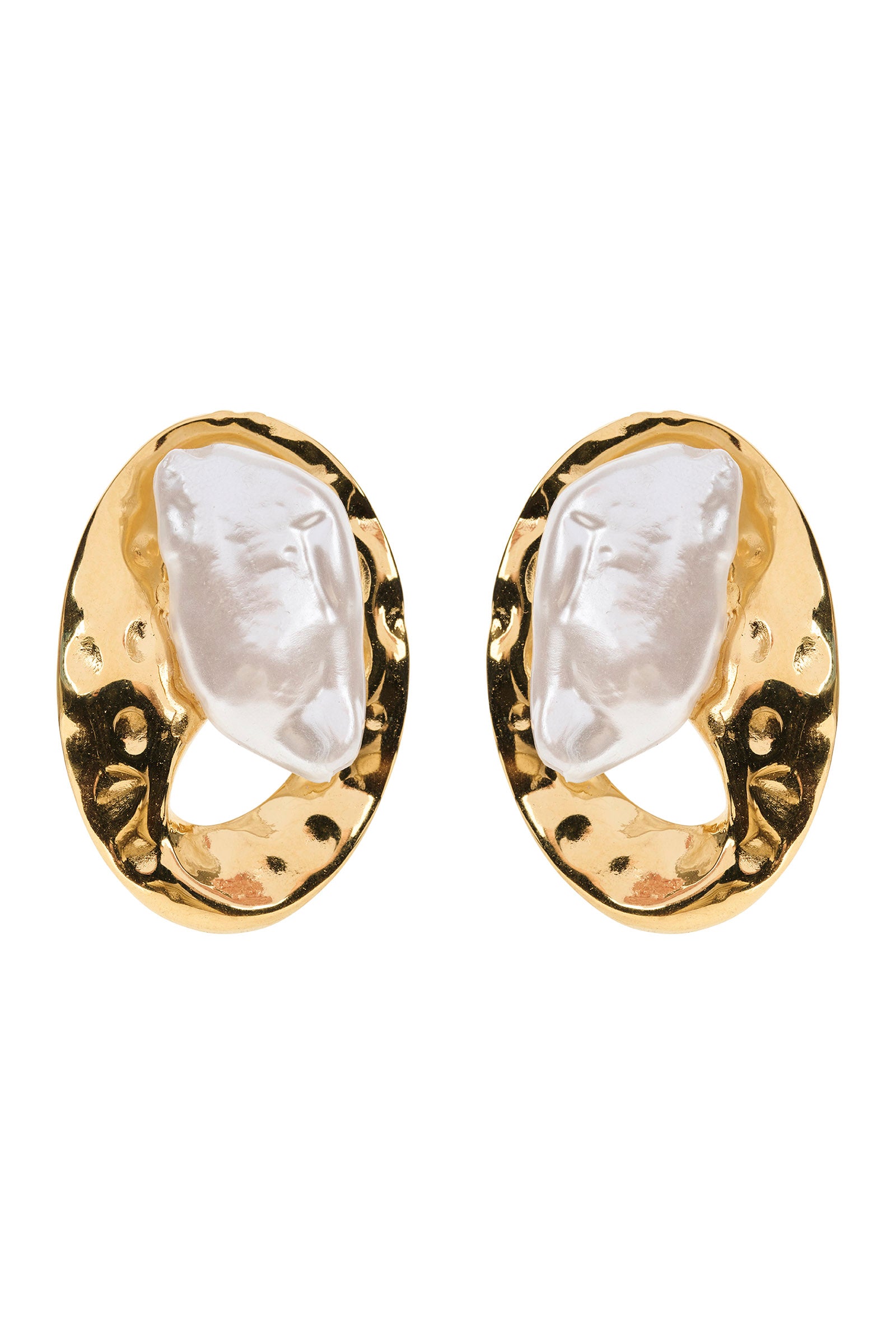 San Earring - Gold Pearl