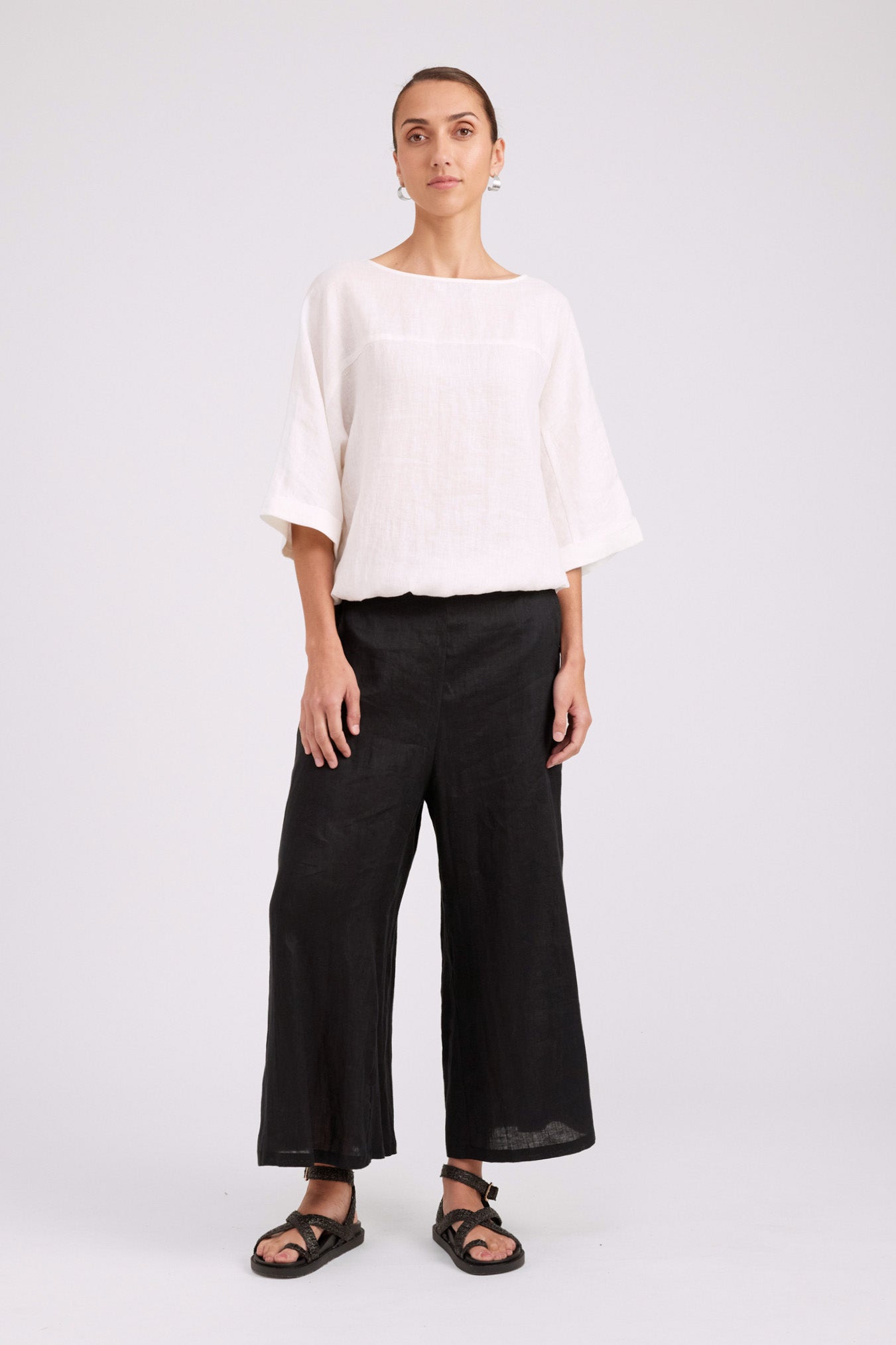 Studio Button Top/Jacket - White