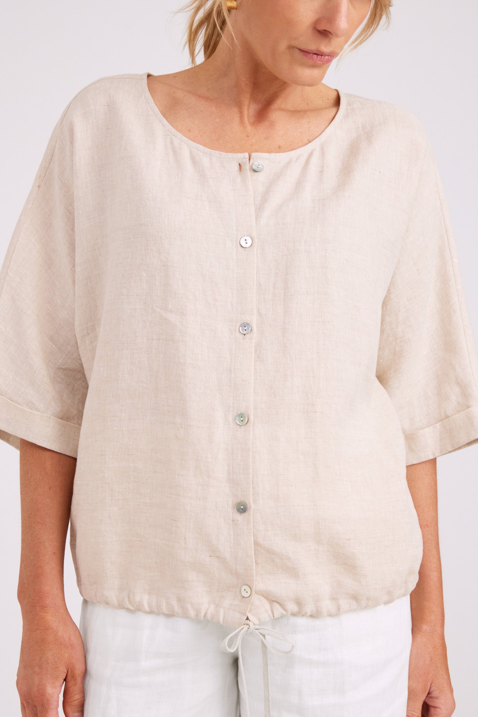 Studio Button Top/Jacket - Tusk
