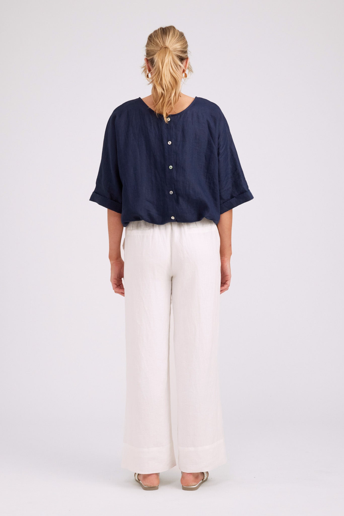Studio Button Top/Jacket - Navy
