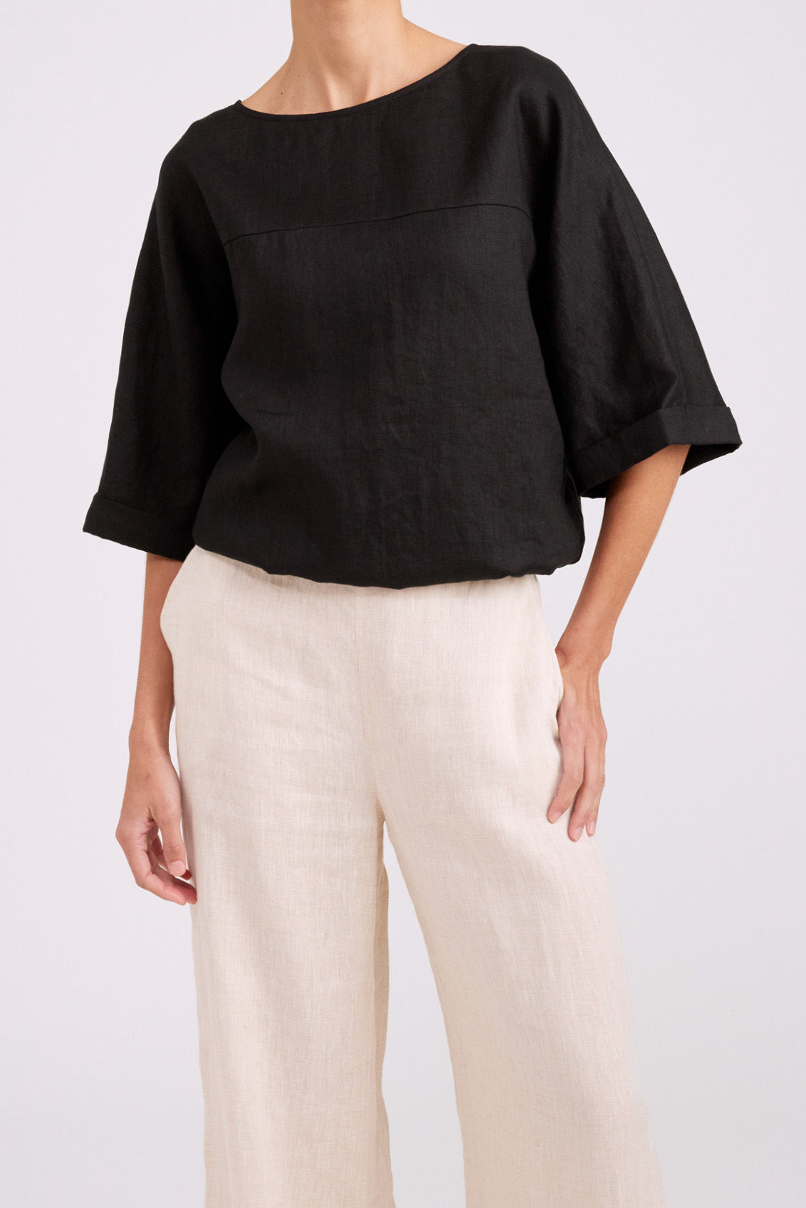 Studio Button Top/Jacket - Black