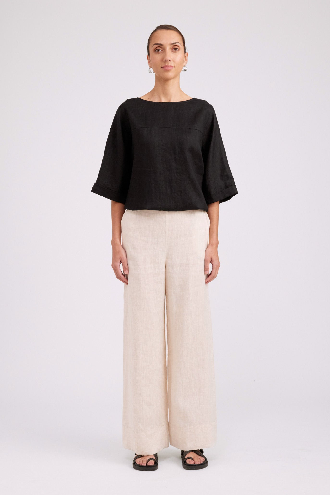 Studio Button Top/Jacket - Black