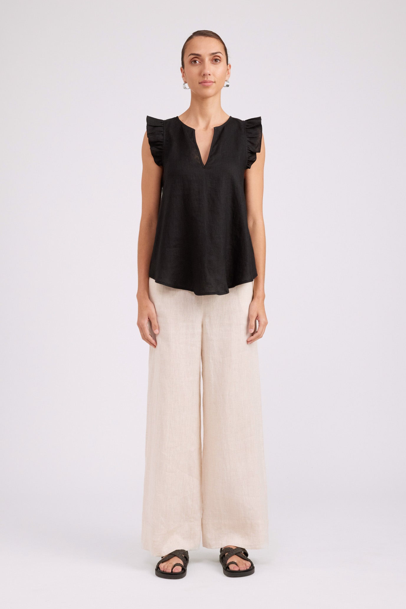 Studio Frill Tank - Black