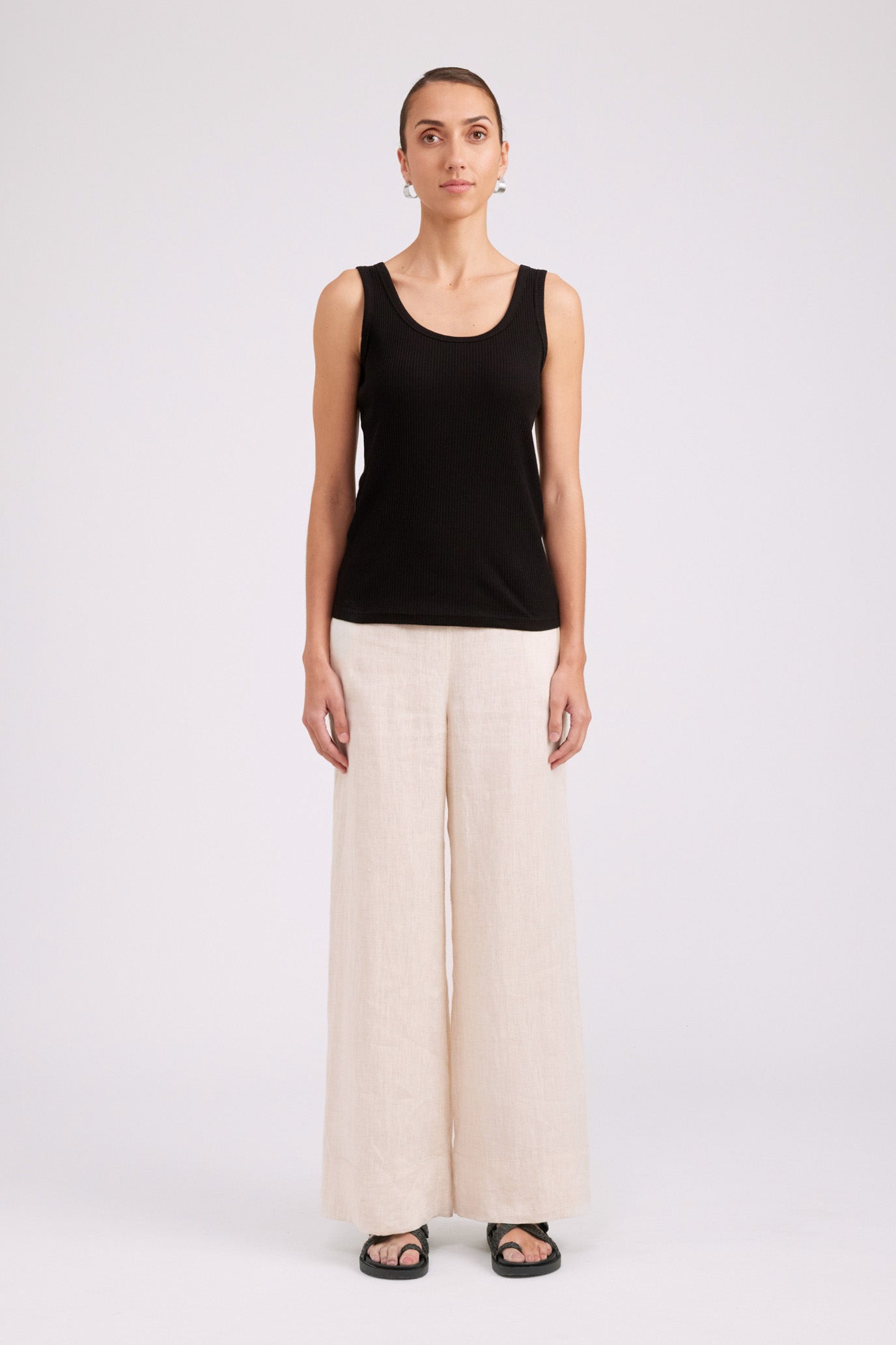 Studio Ribbed Tank - Black