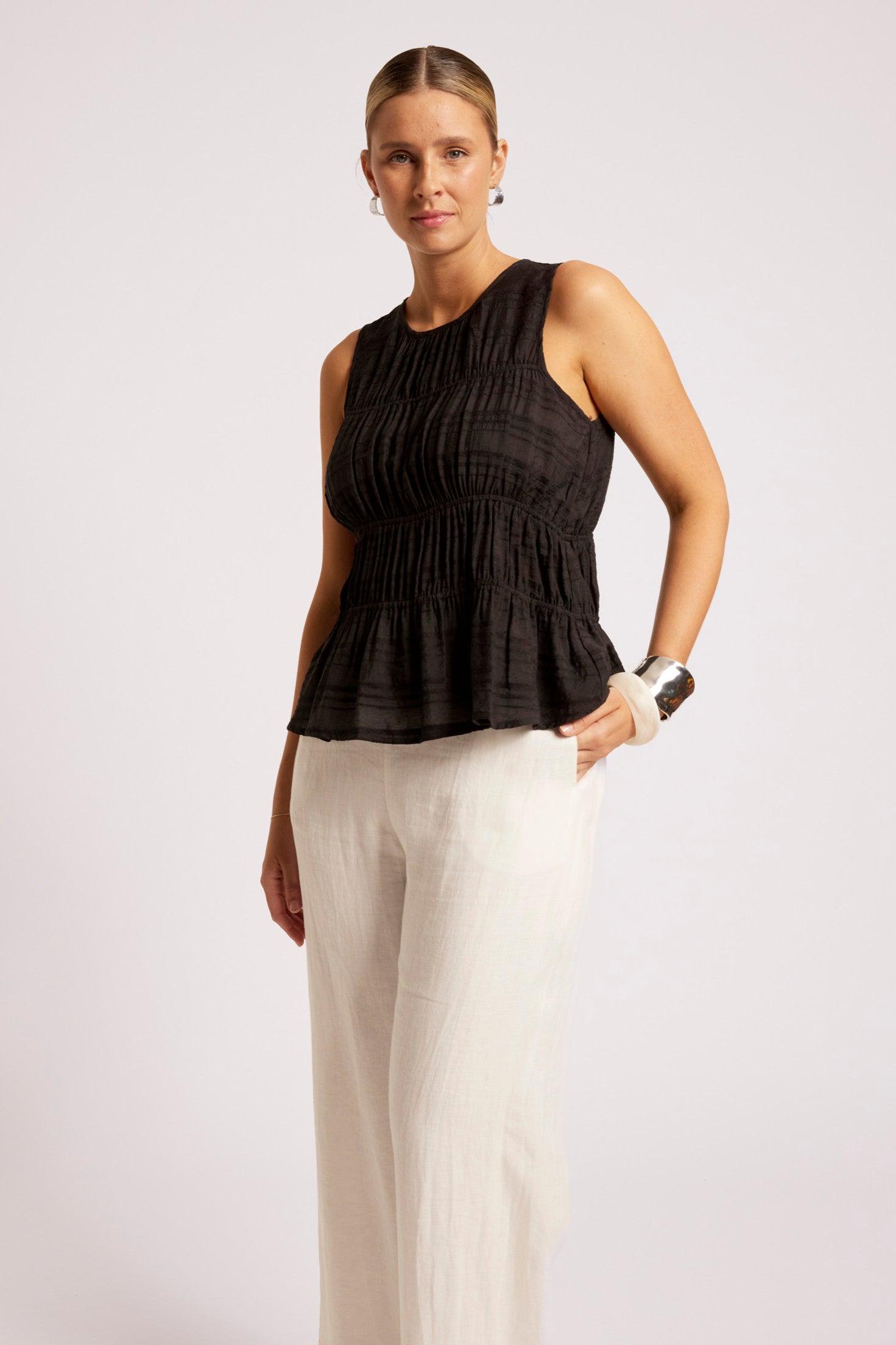 Sovana Frill Tank - Black