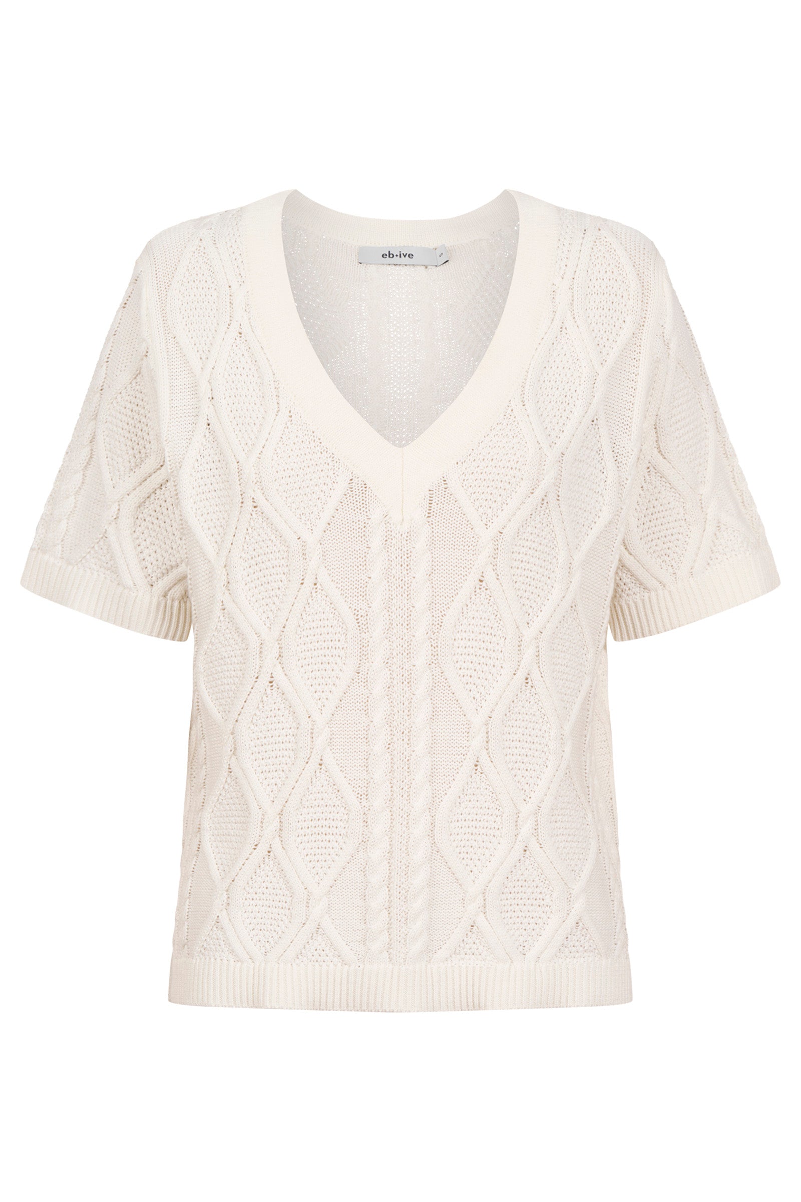 Casa Cable V Knit - White