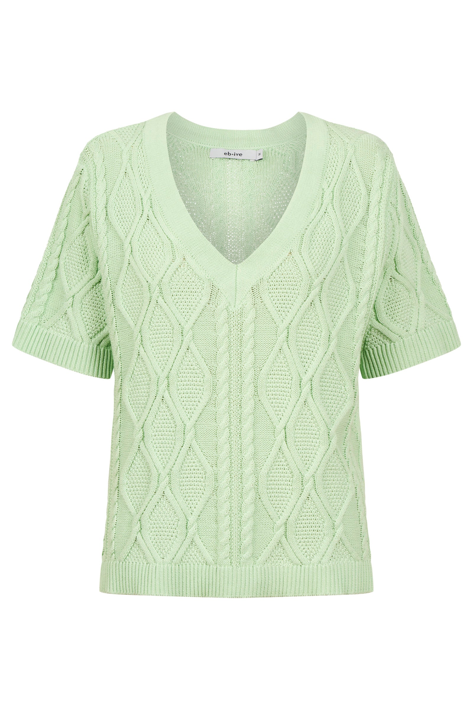 Casa Cable V Knit - Mint