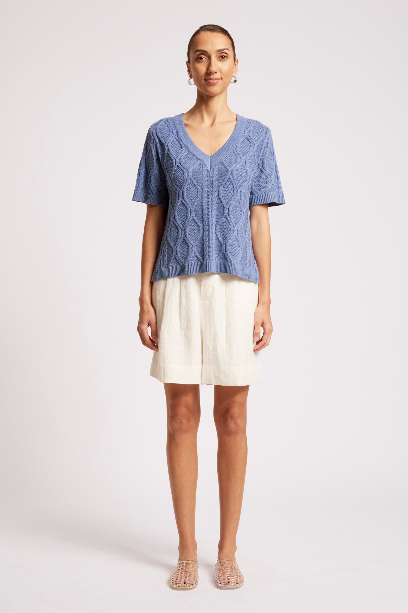 Casa Cable V Knit - Marine