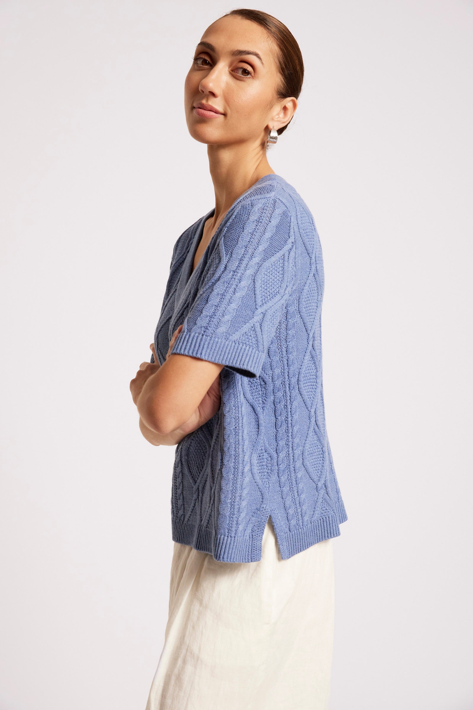 Casa Cable V Knit - Marine