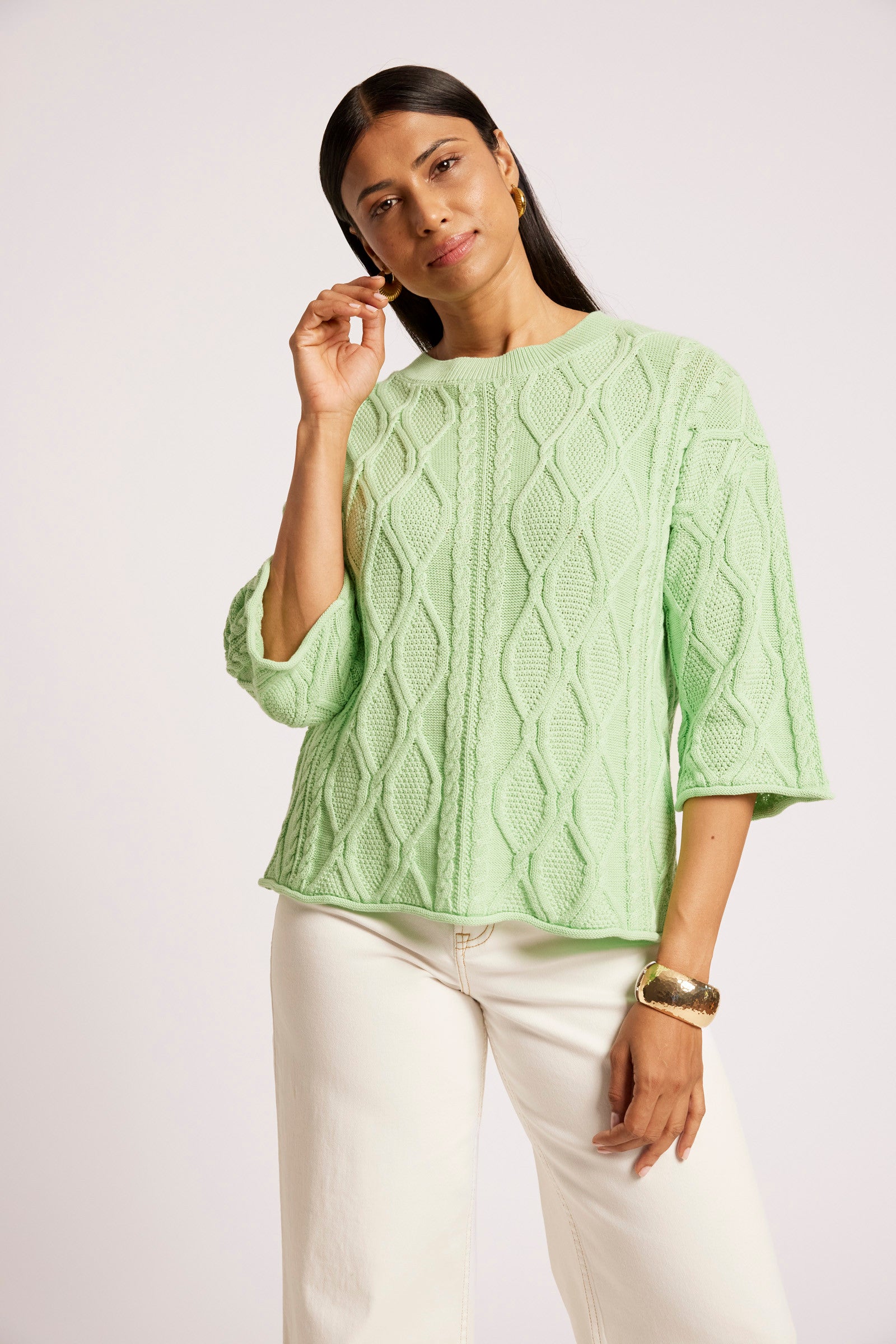 Casa Cable Jumper - Mint