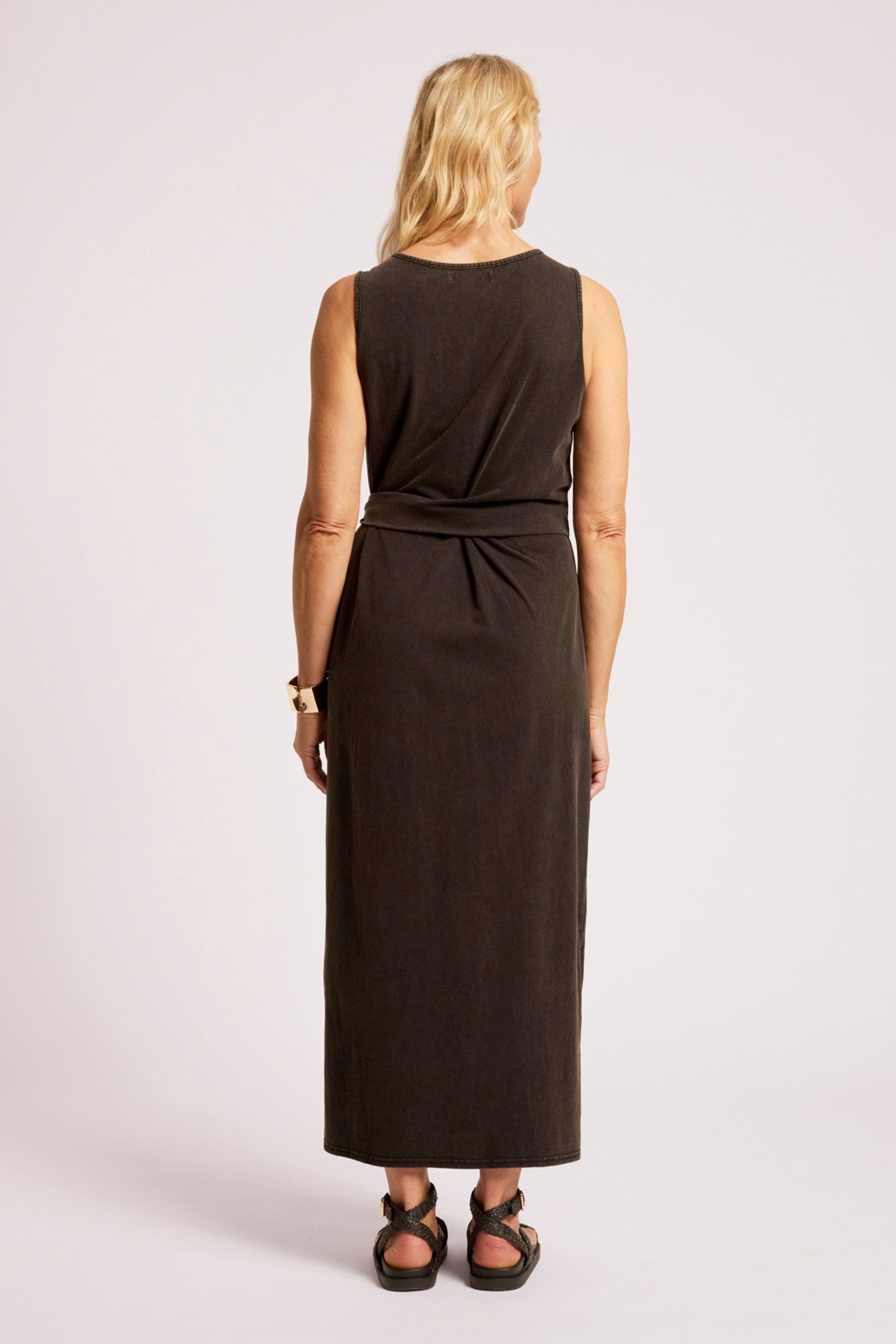 Caldera Wrap Tank Dress - Black