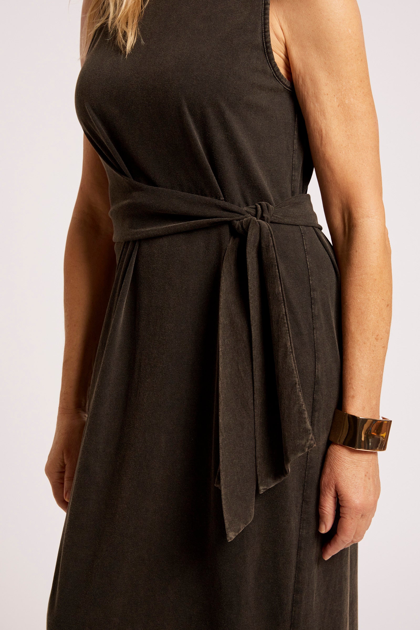 Caldera Wrap Tank Dress - Black