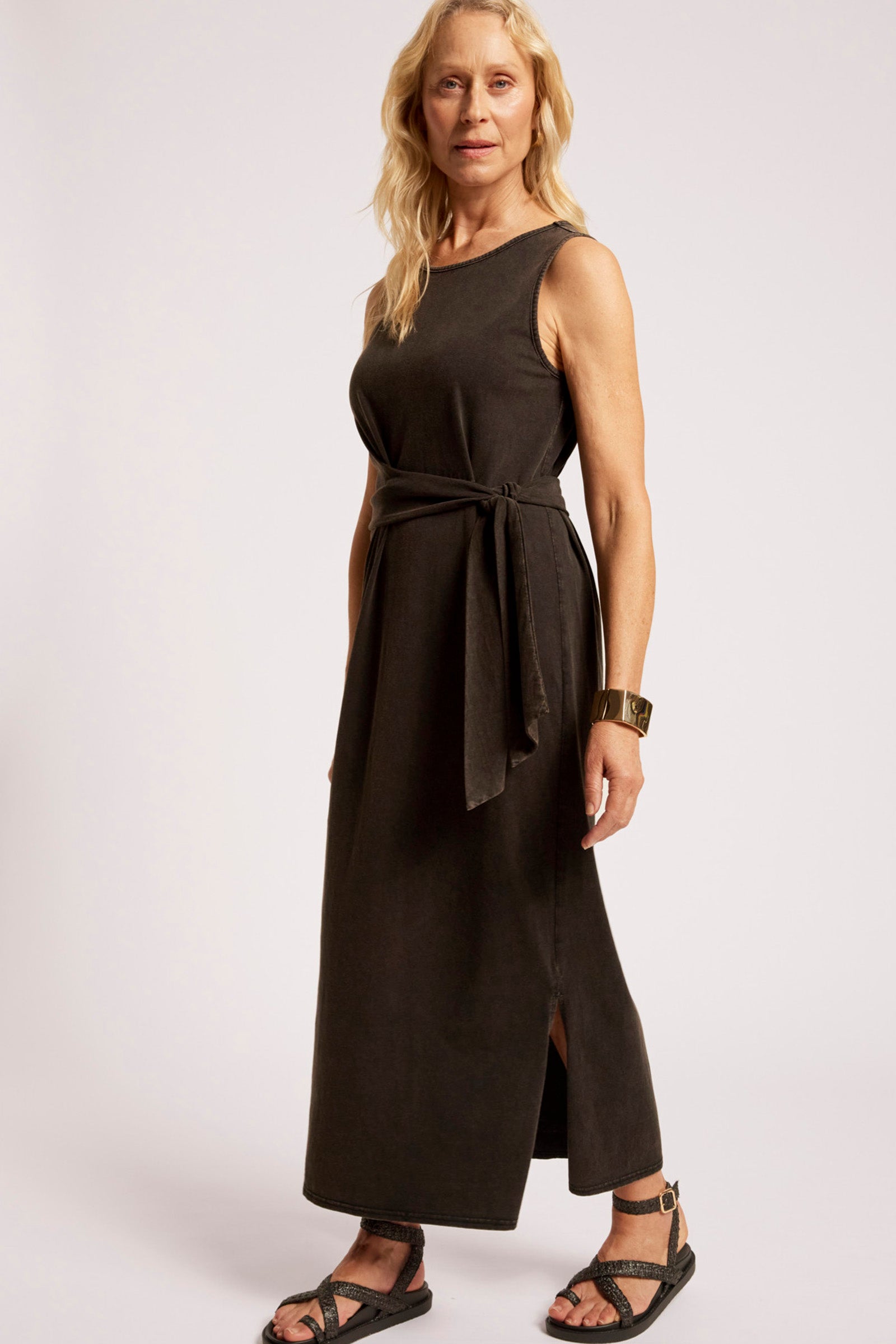 Caldera Wrap Tank Dress - Black