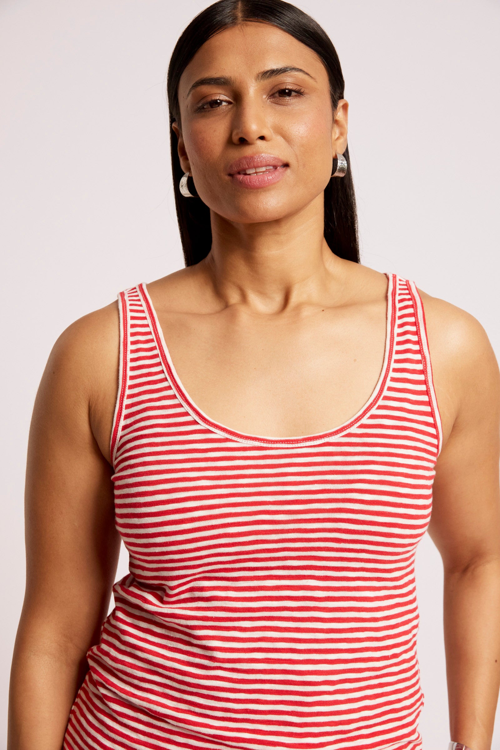 Casa Striped Tank - Aperol / White