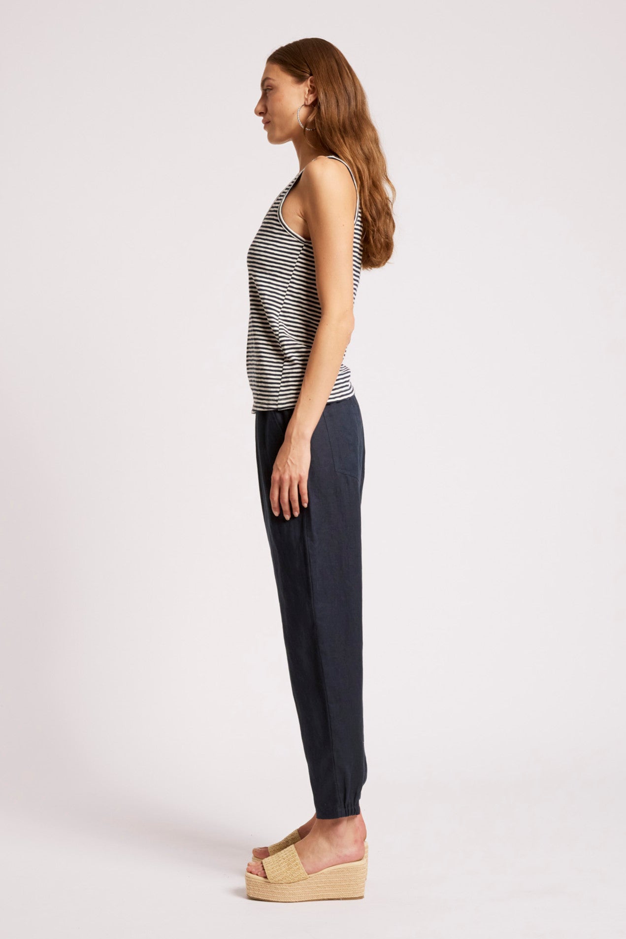 Casa Striped Tank - Indigo / White