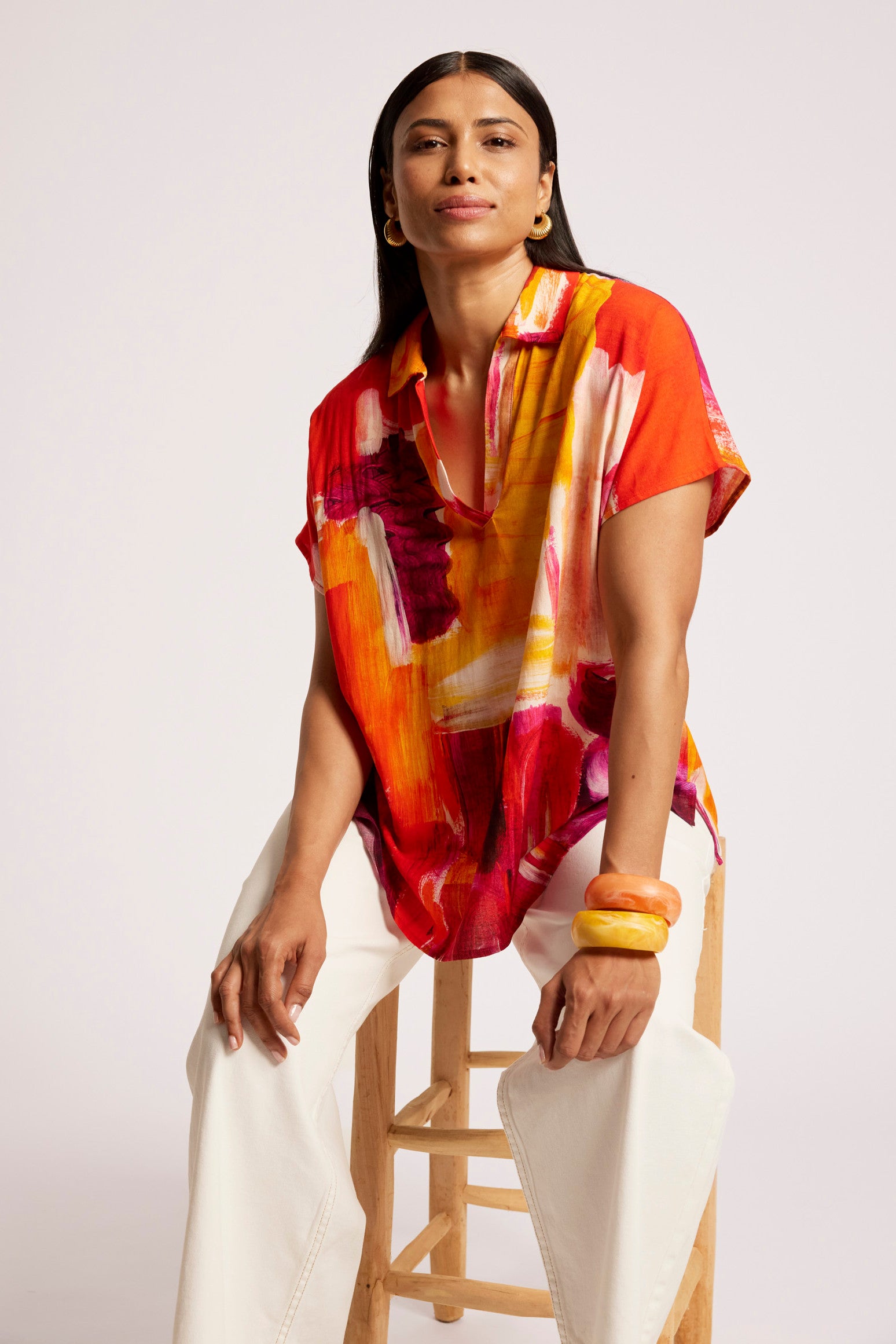 Palmera Collared Top - Solara