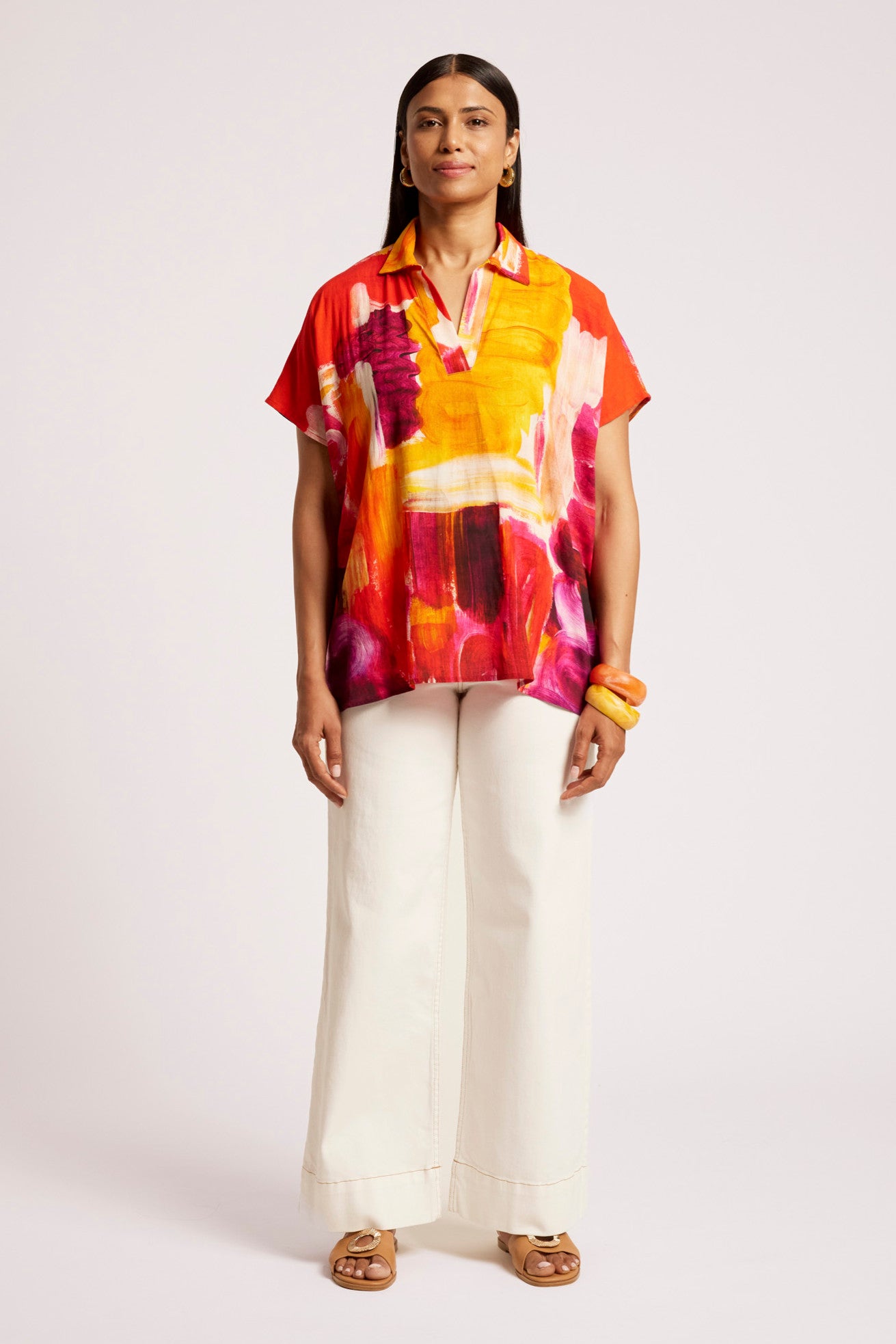 Palmera Collared Top - Solara