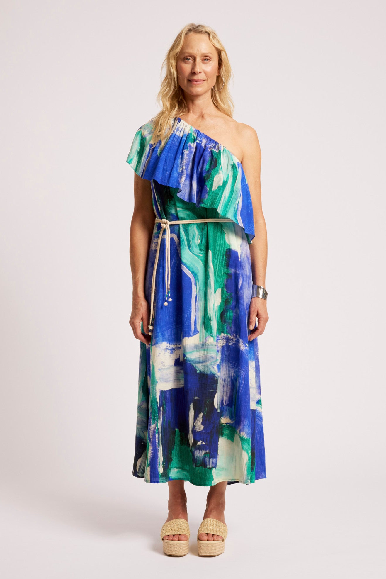 Palmera Off Shoulder Dress  - Seafoam
