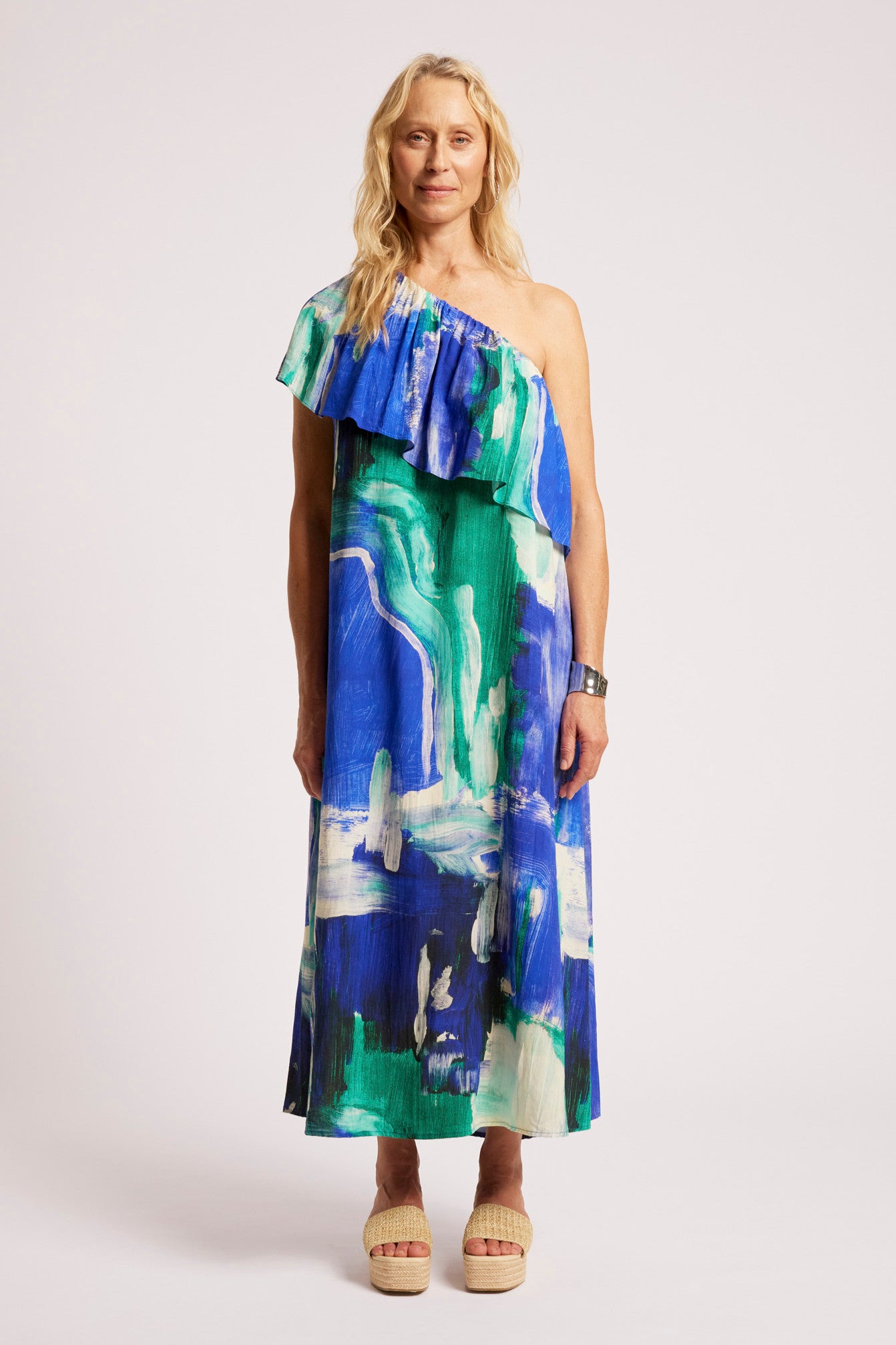 Palmera Off Shoulder Dress  - Seafoam