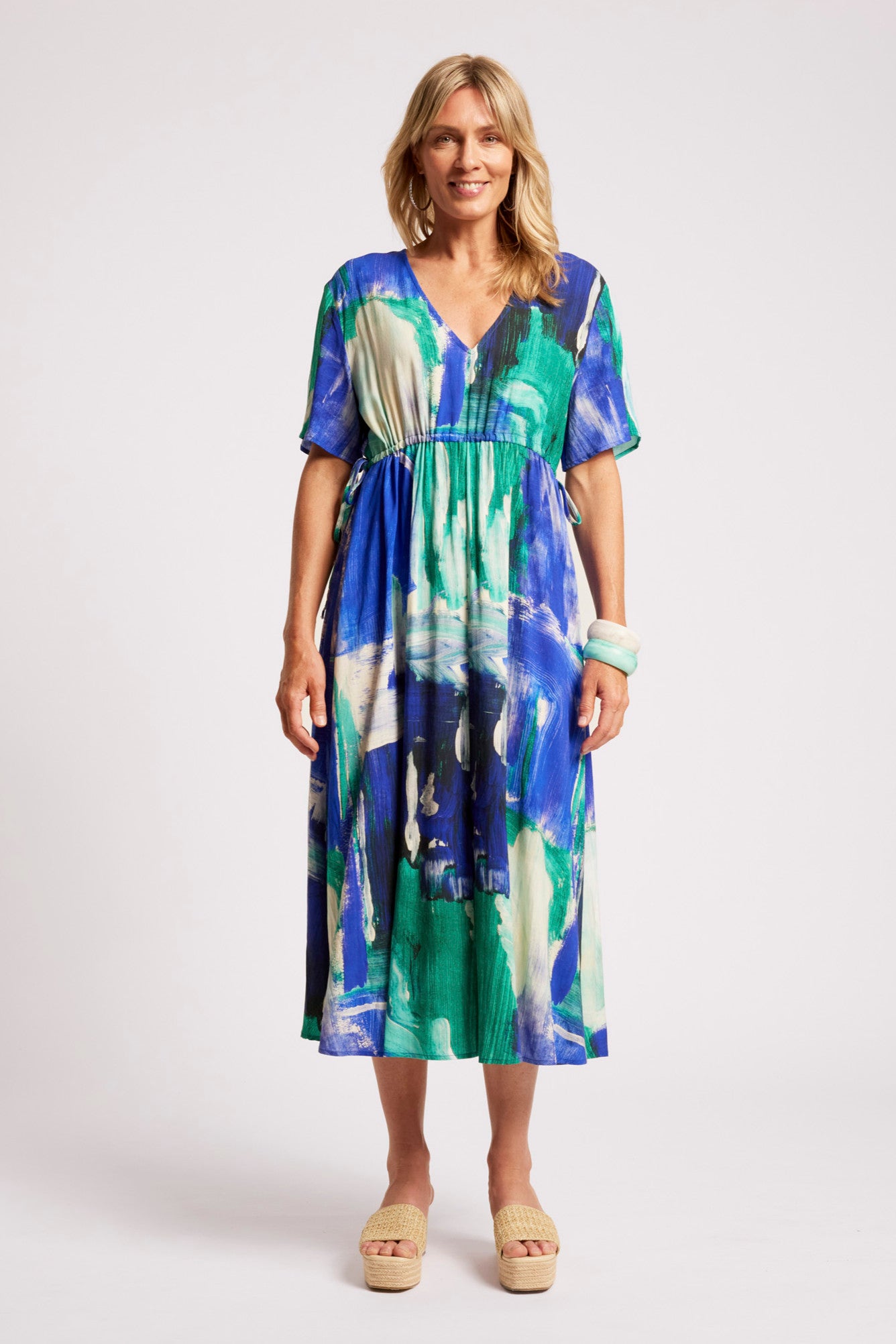 Palmera Tie Maxi Dress - Seafoam