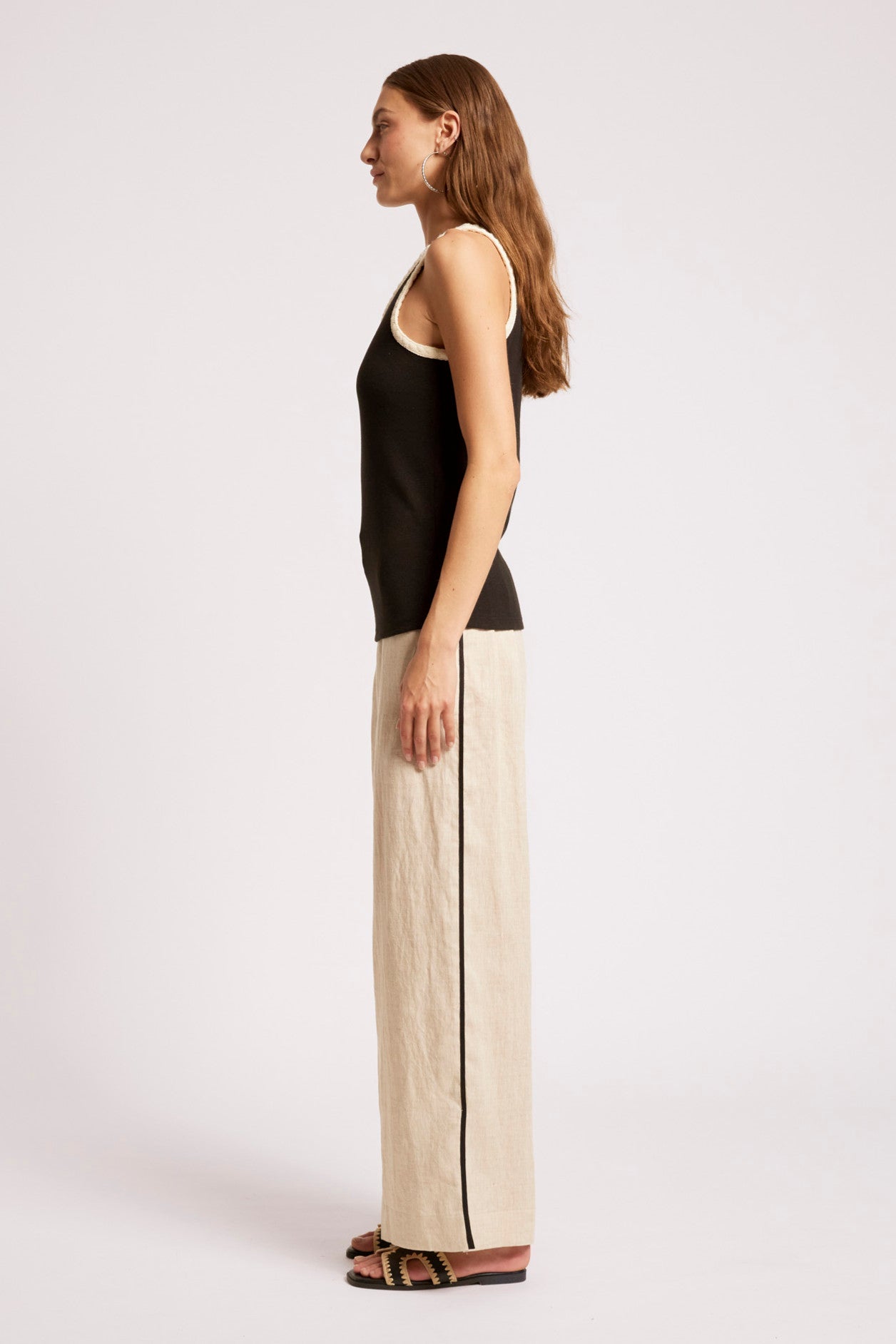 Maris Stitched Tank - Black / Tusk