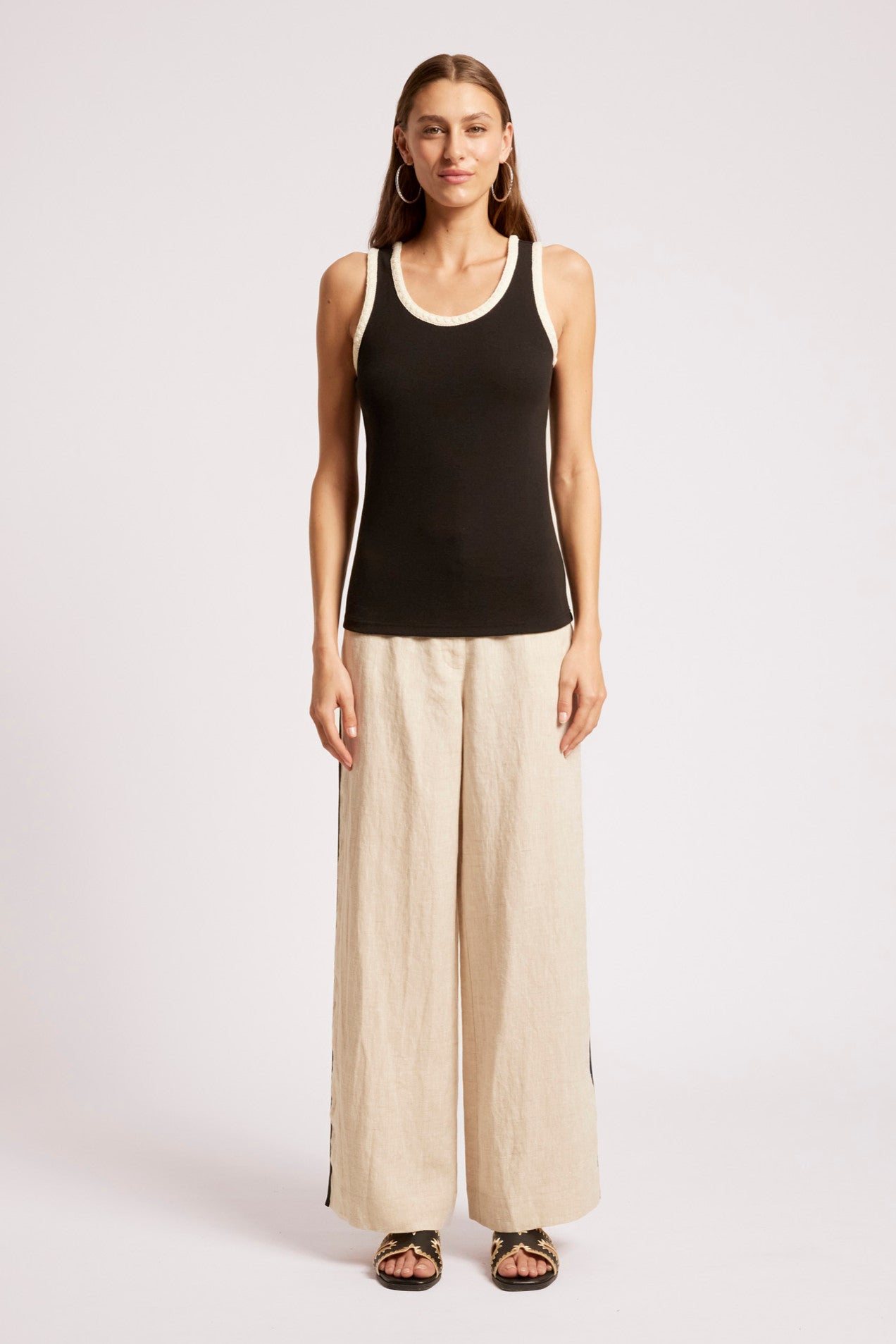 Maris Stitched Tank - Black / Tusk