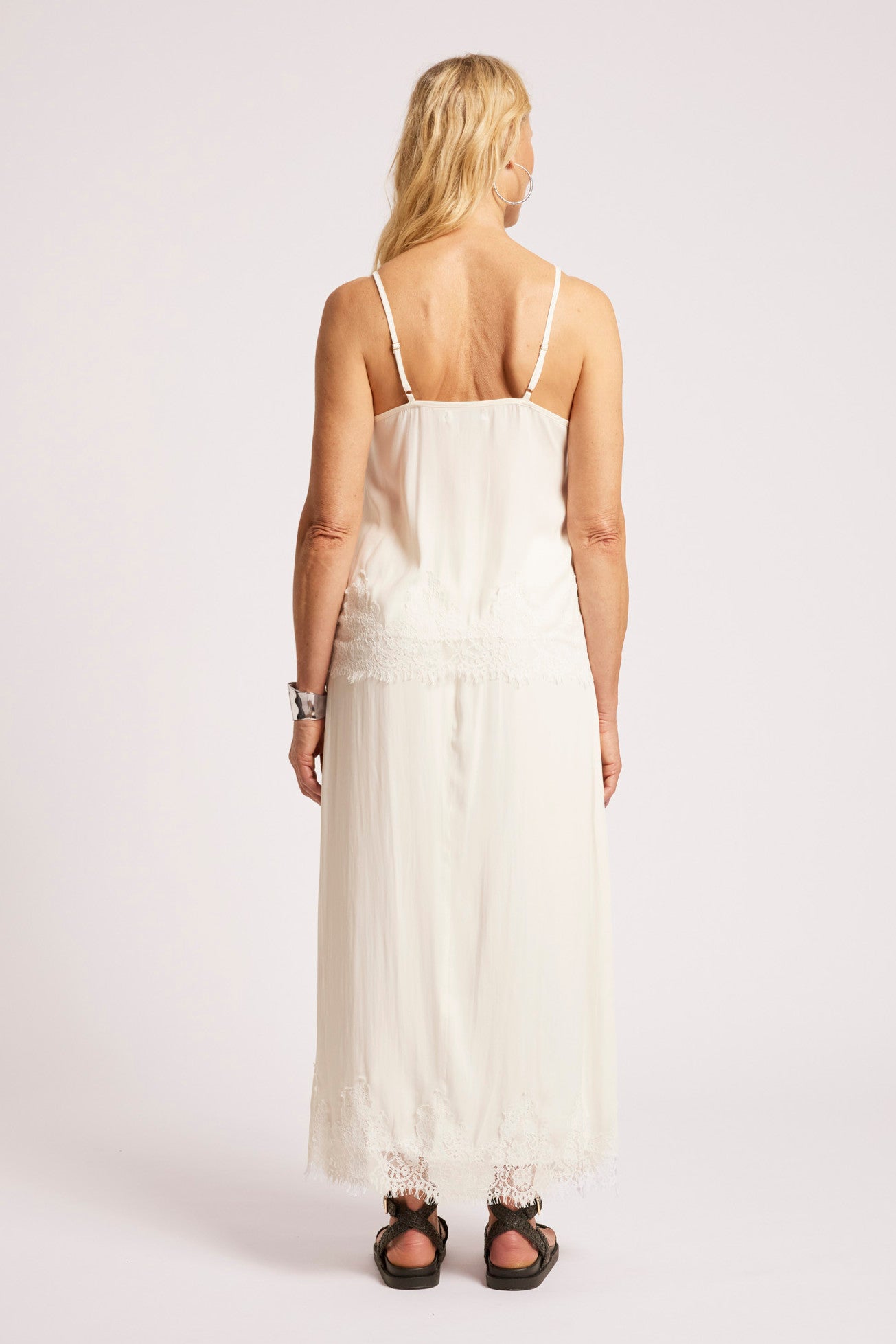 Drift Lace Tank - White
