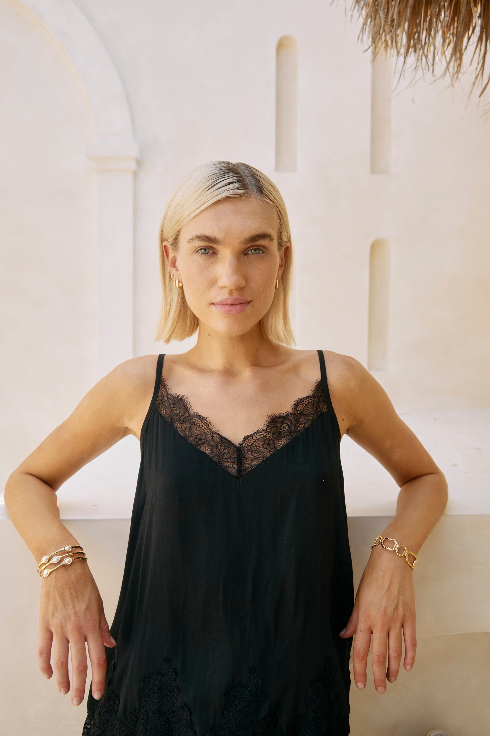 Drift Lace Tank - Black