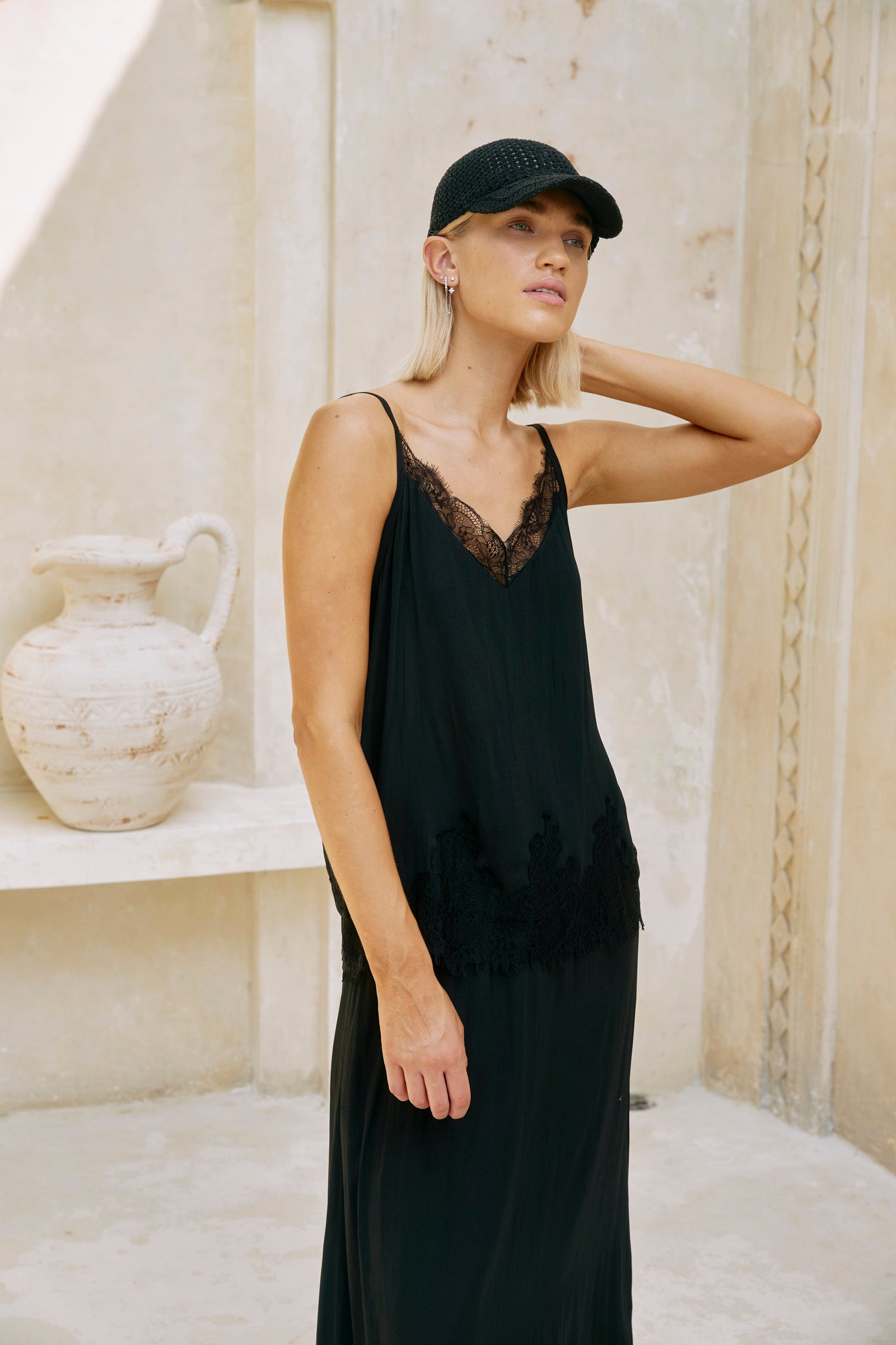 Drift Lace Tank - Black