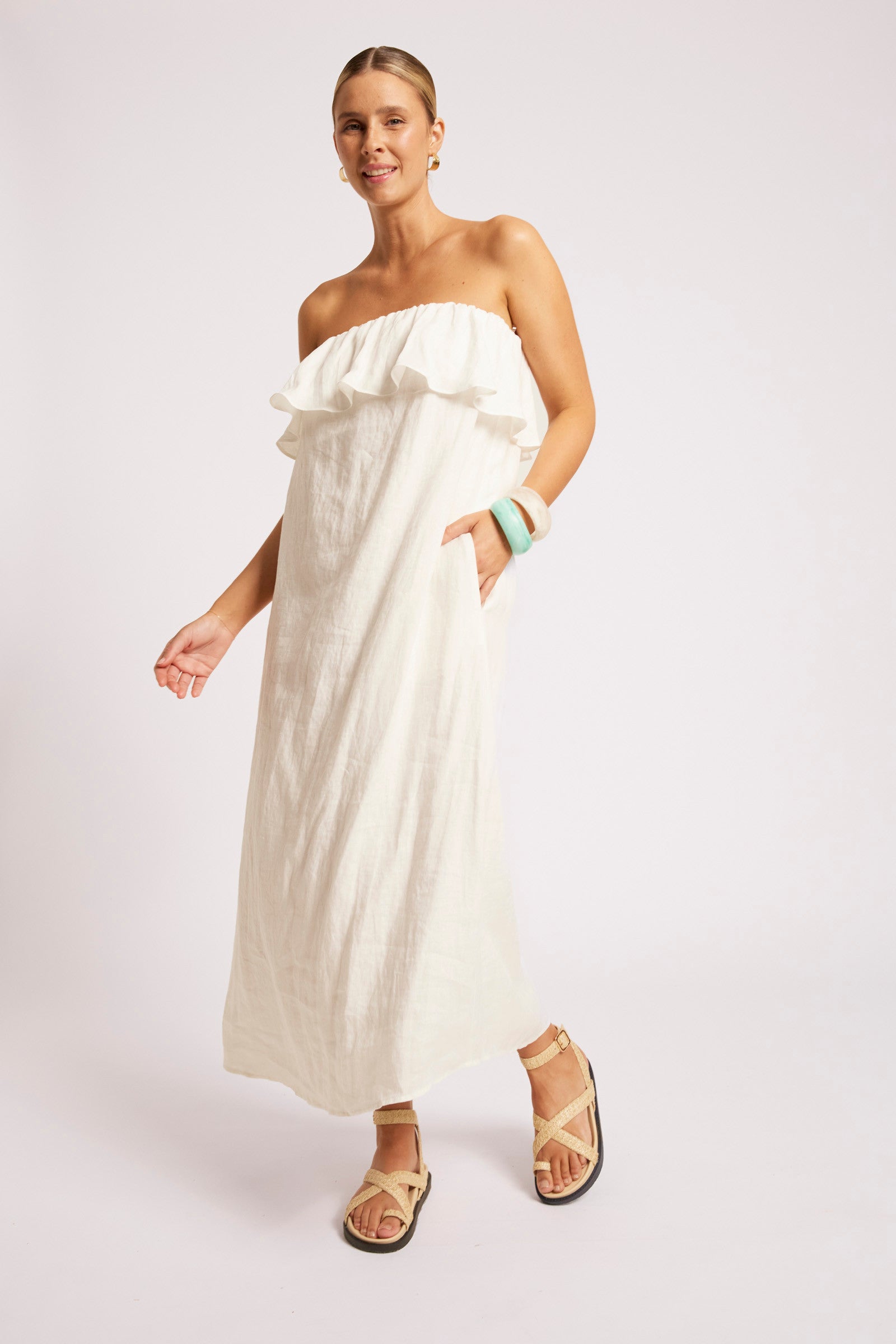 Maris Strapless Dress - White