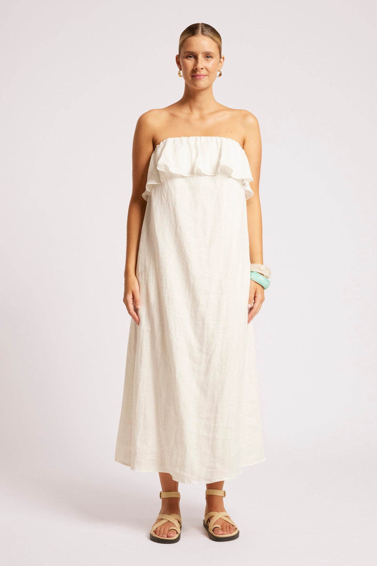 Maris Strapless Dress - White