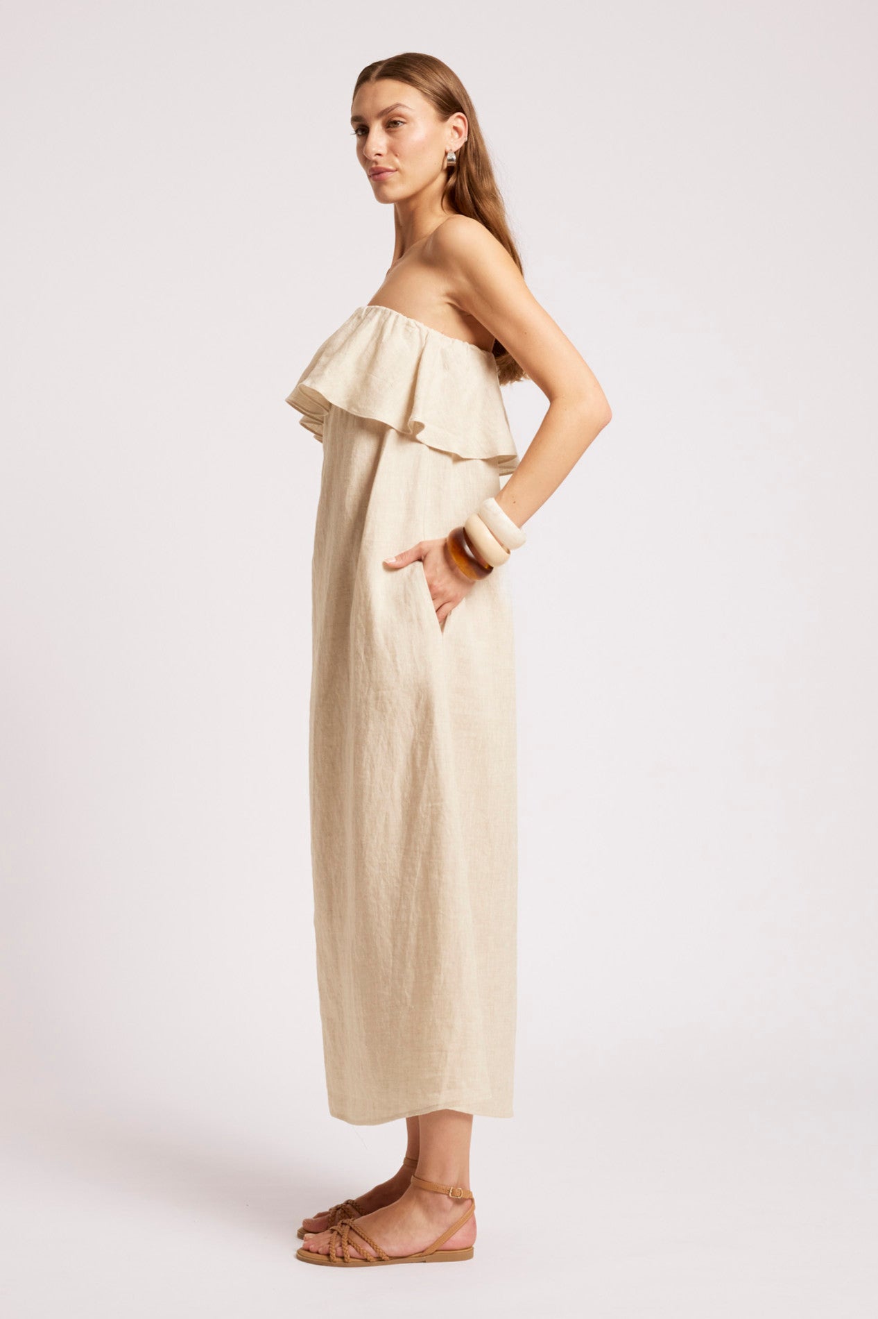 Maris Strapless Dress - Tusk