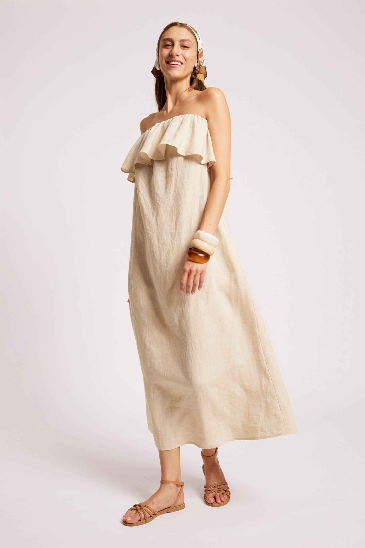 Maris Strapless Dress - Tusk