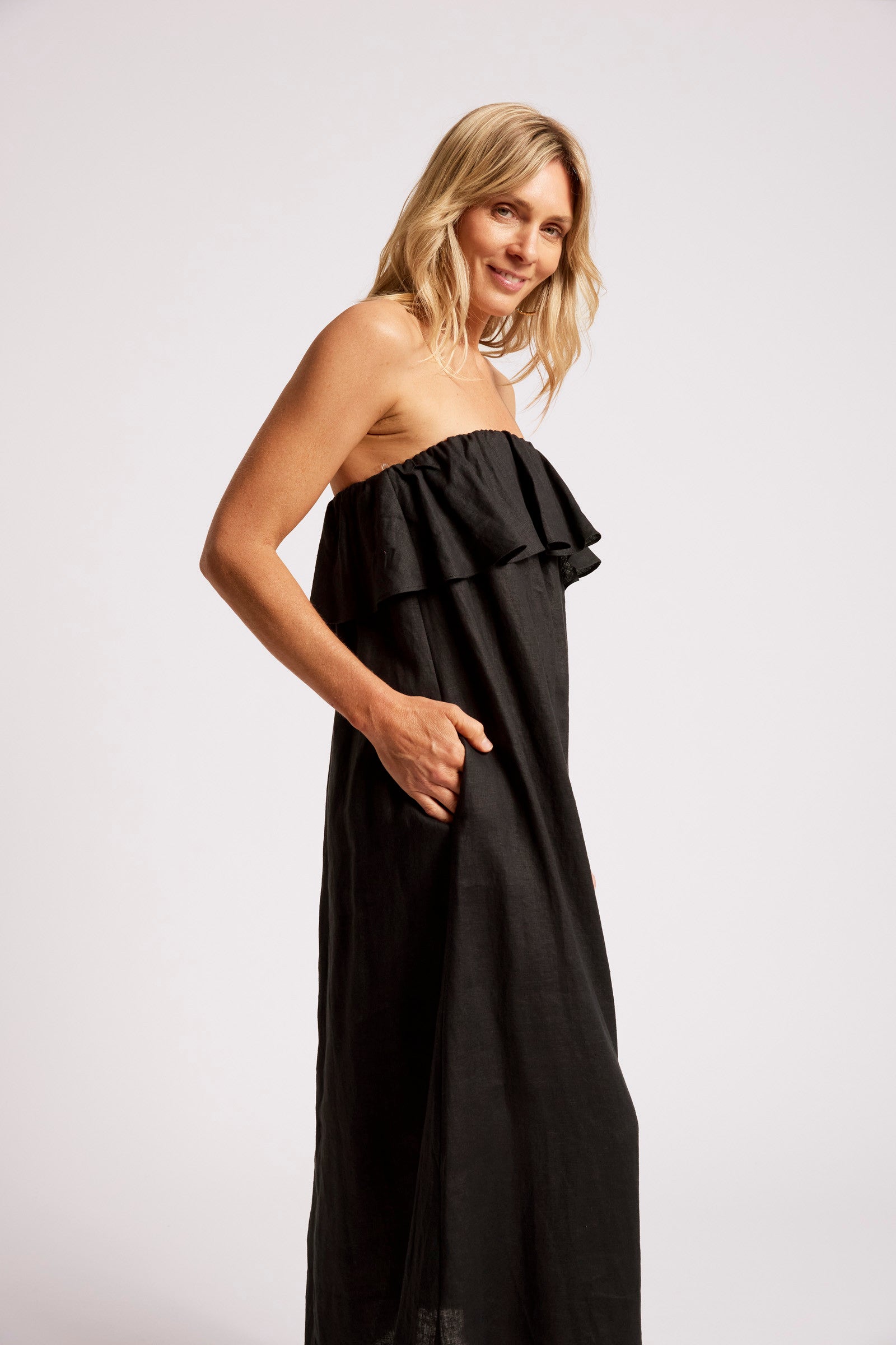 Maris Strapless Dress - Black