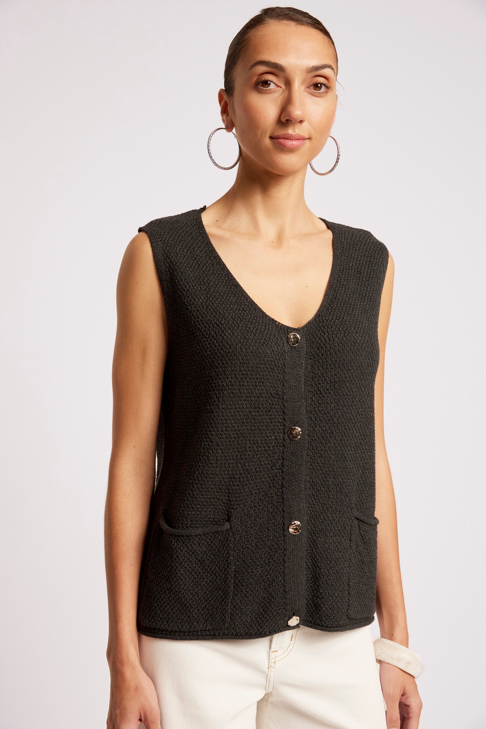 Maris Knit Vest - Black