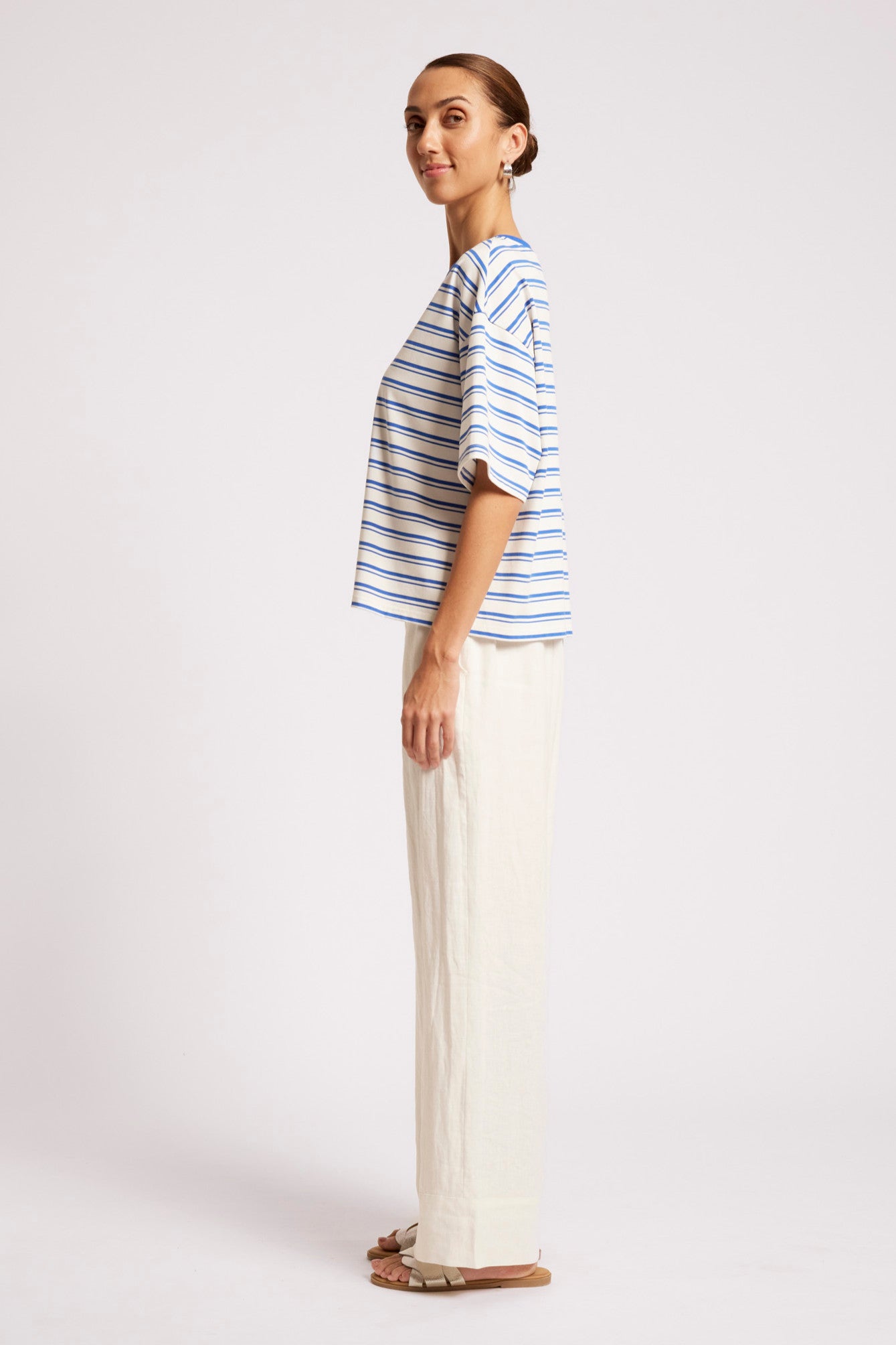 Paloma Striped Tshirt - Azure / White