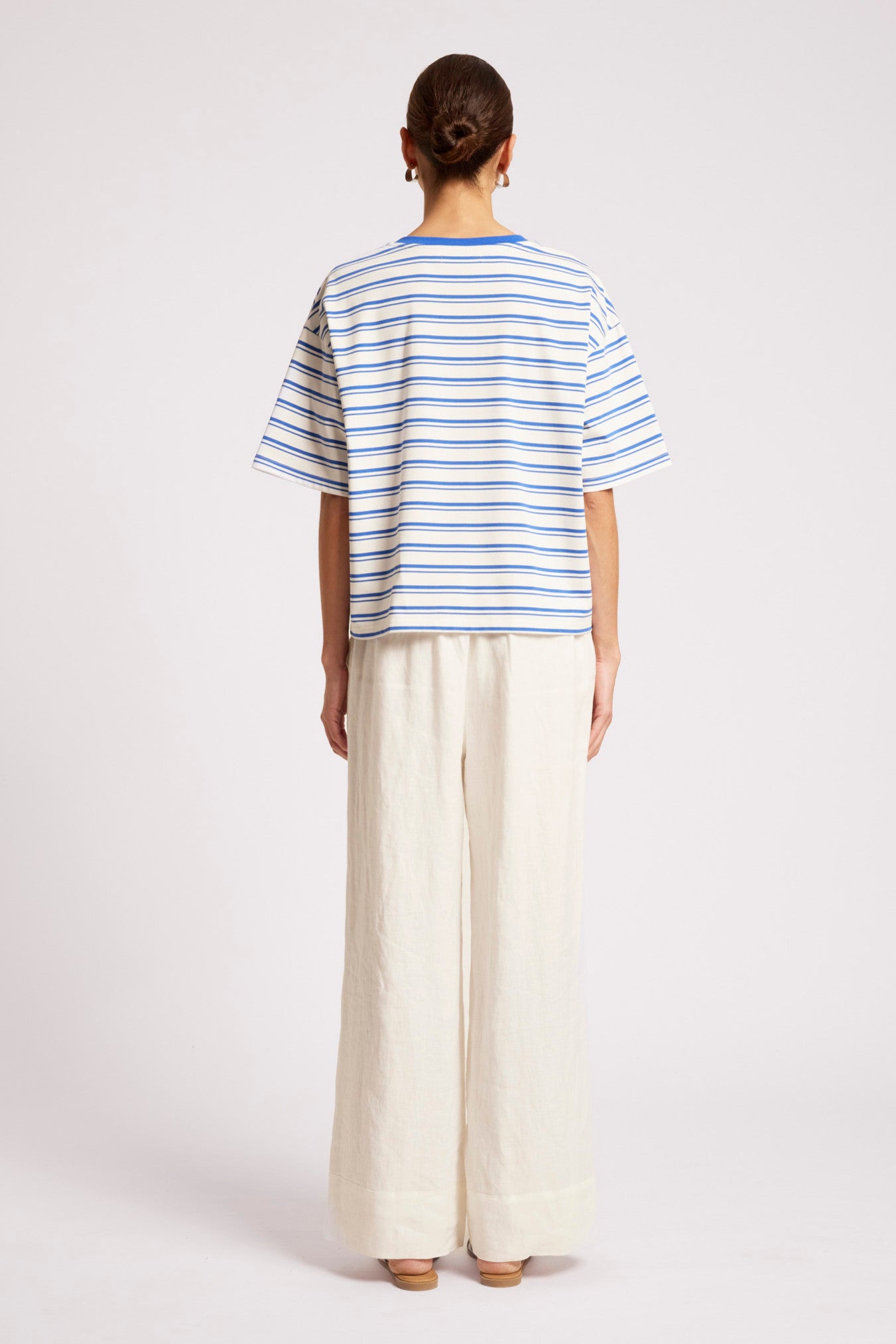 Paloma Striped Tshirt - Azure / White