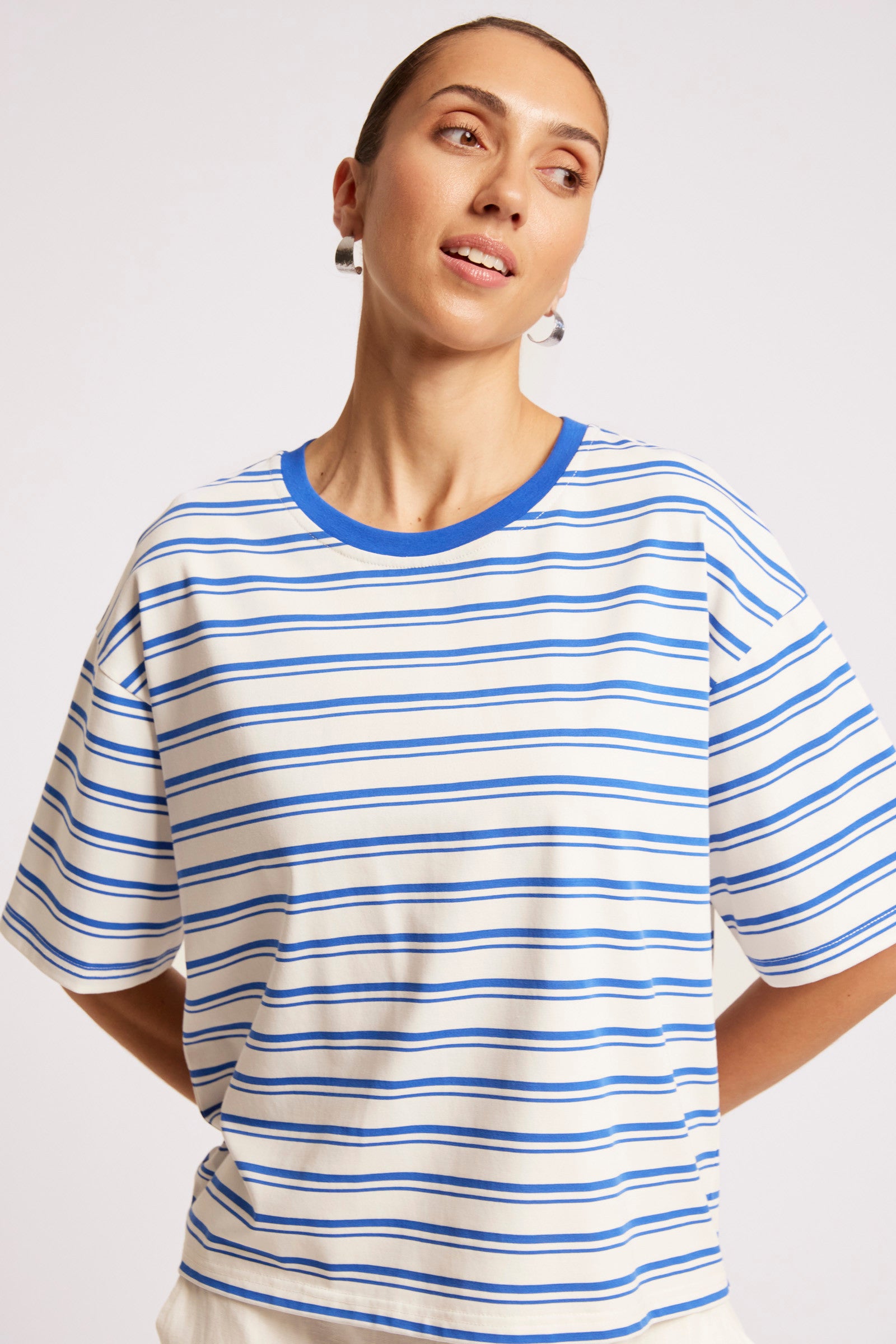 Paloma Striped Tshirt - Azure / White