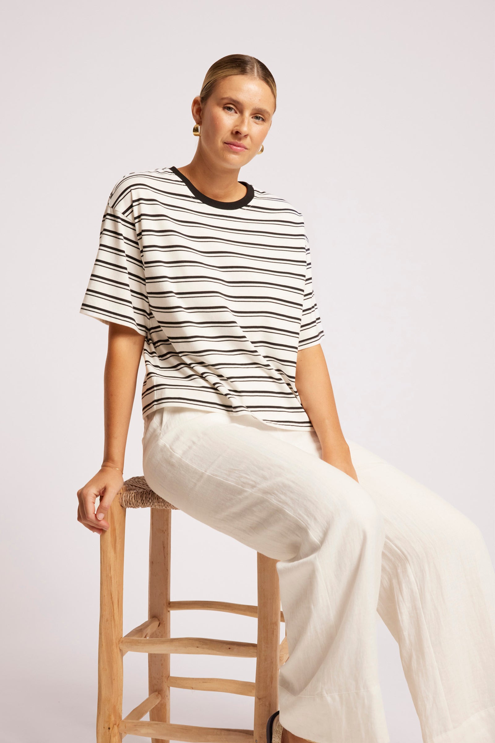 Paloma Striped Tshirt - Black / White