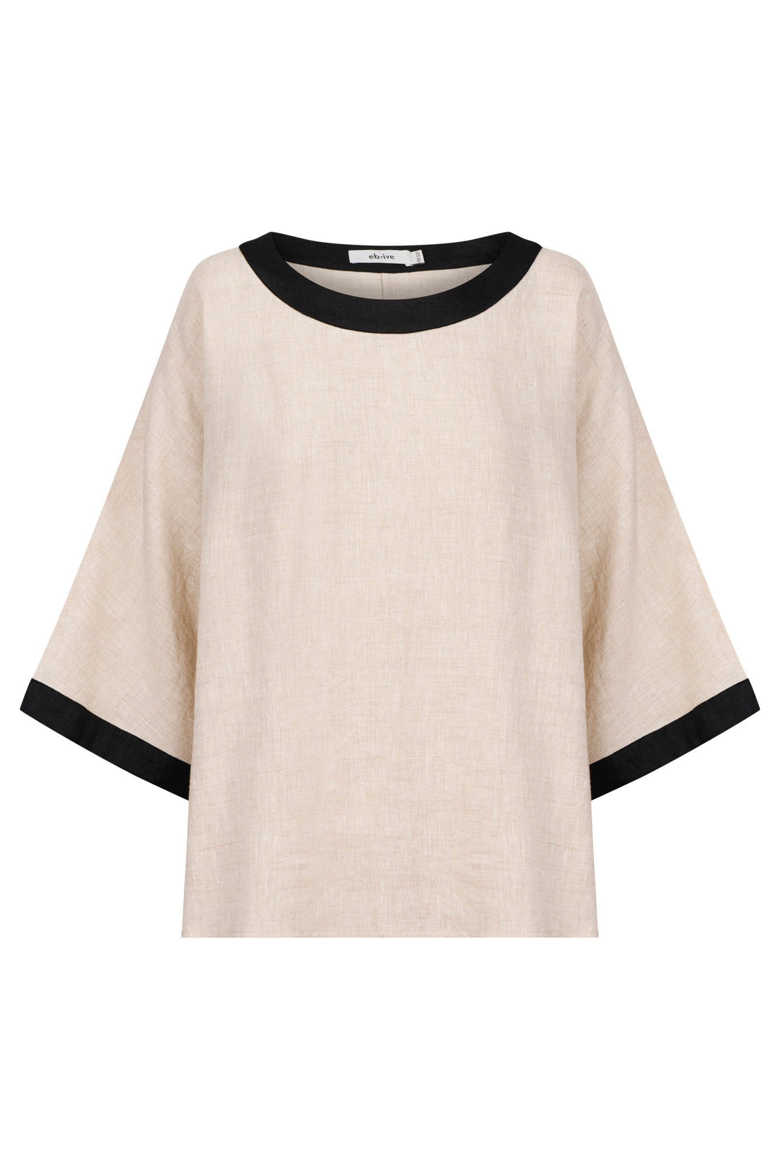 Maris Relaxed Splice Top - Tusk / Black