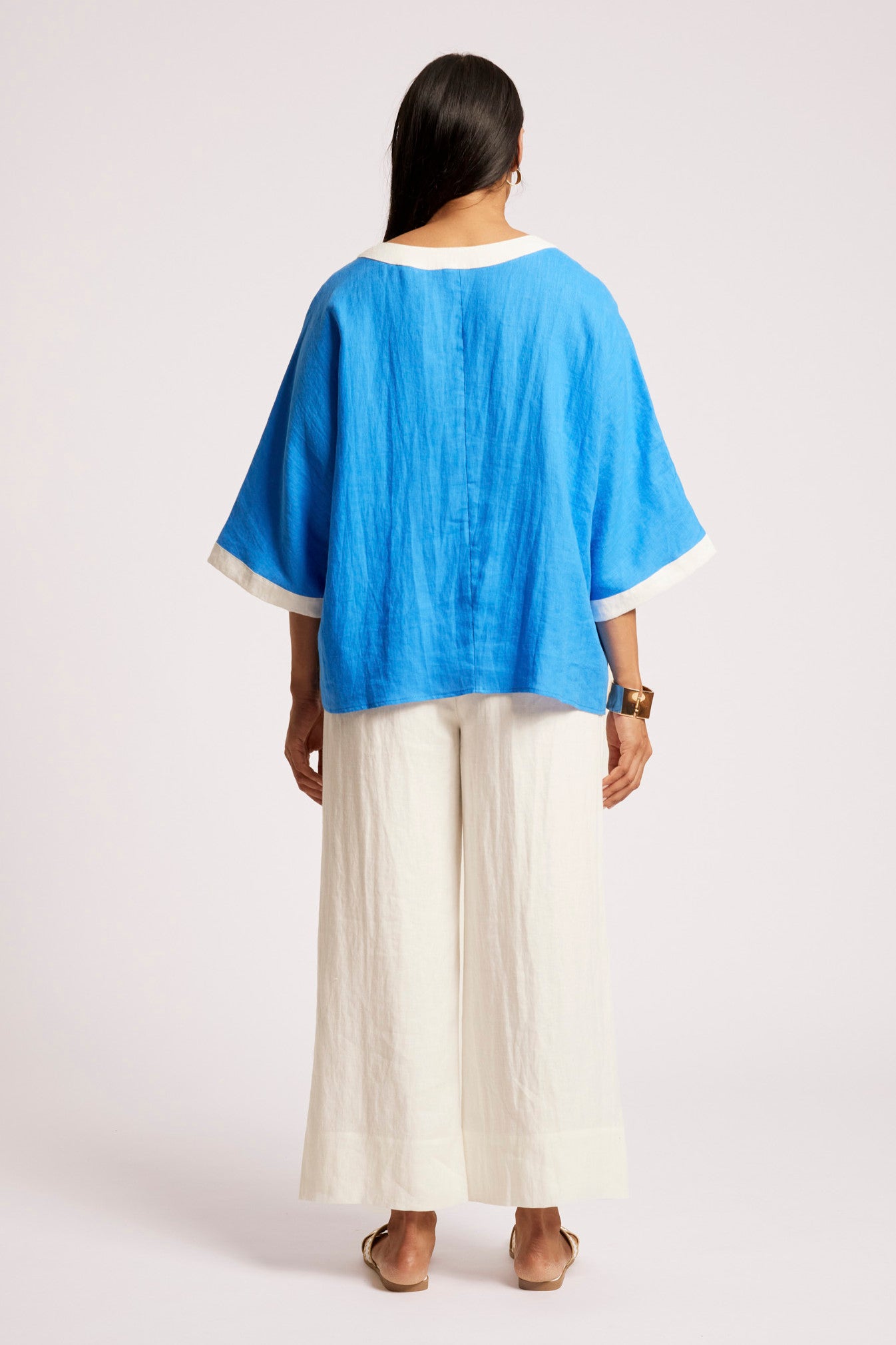 Maris Relaxed Splice Top - Marine / White