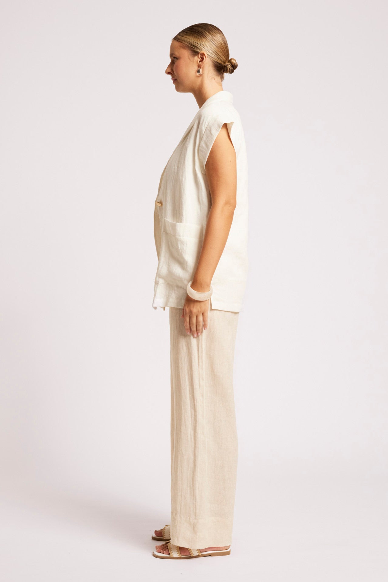 Maris Blazer Vest - White