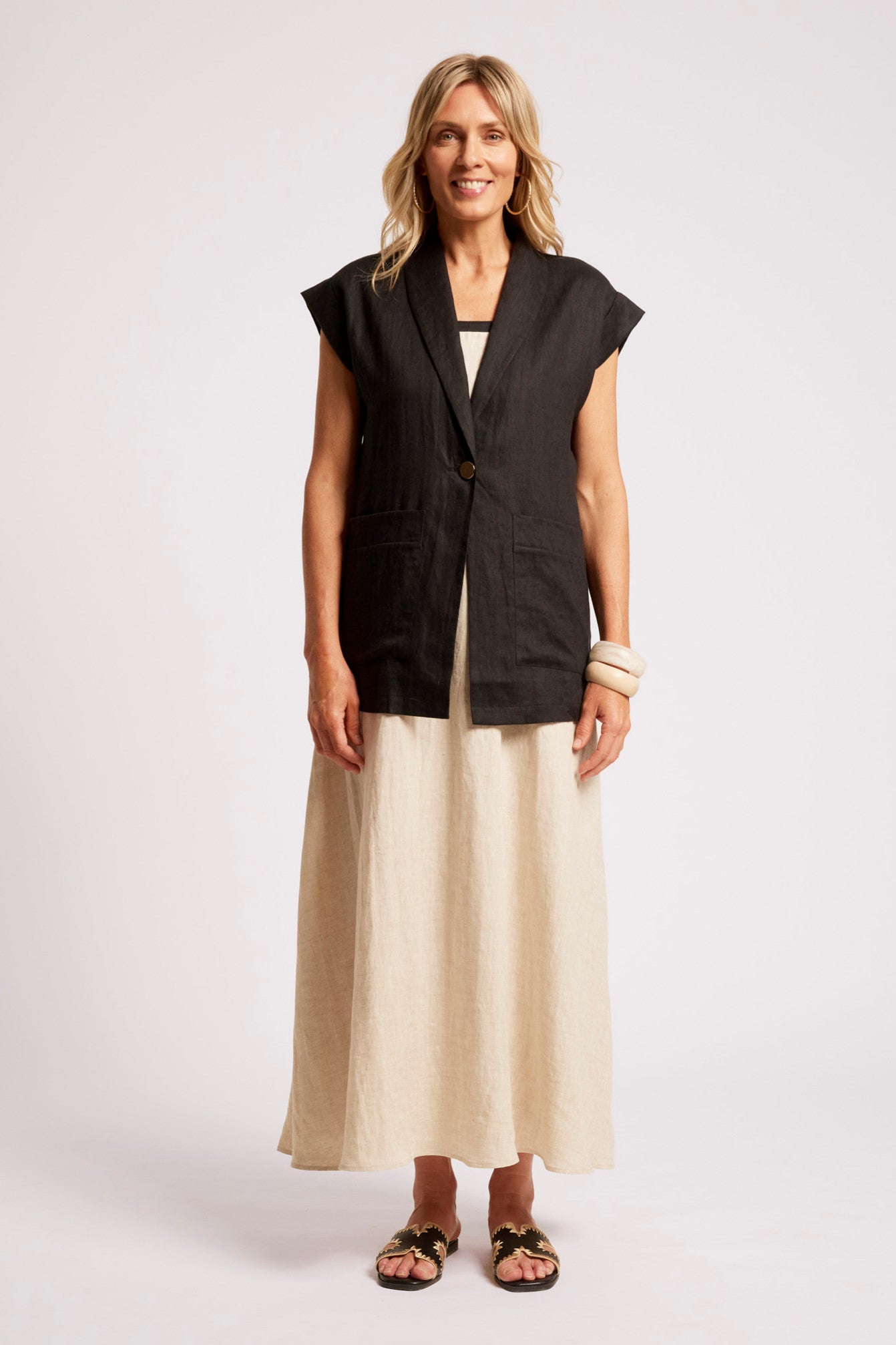 Maris Blazer Vest - Black