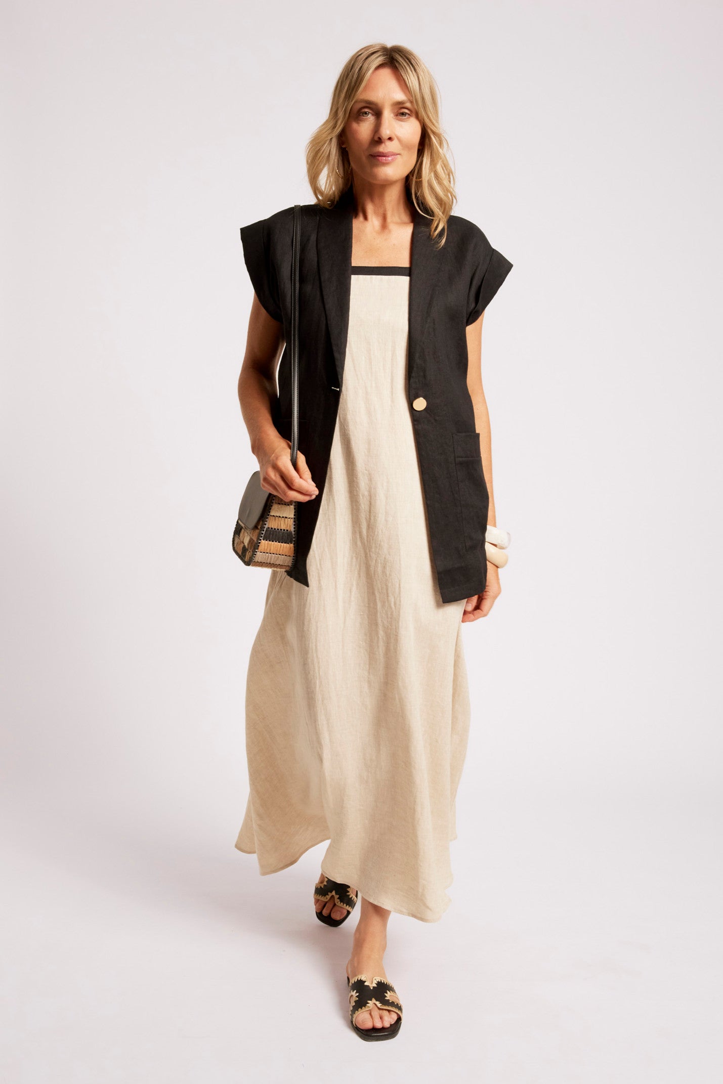 Maris Blazer Vest - Black